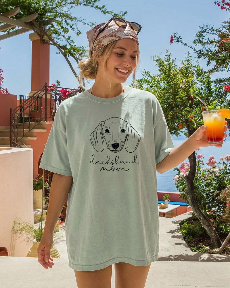 Dachshund Doxie MomDog Dog Mom Comfort Colors T Shirt