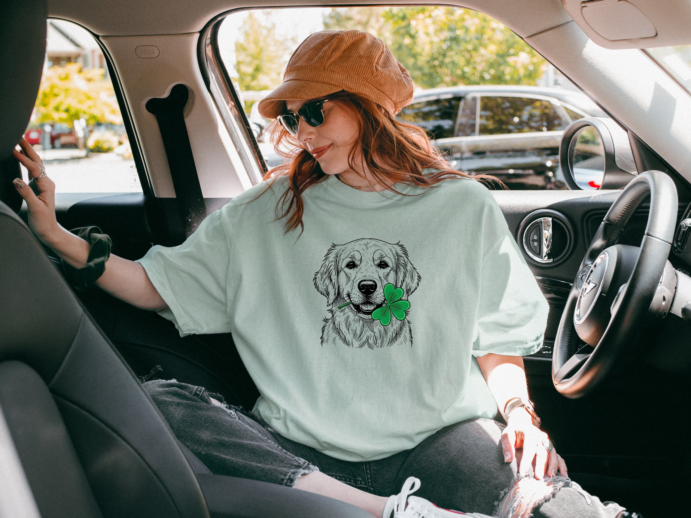 Golden Retriever Dog Mom St. Patrick's day Comfort Colors T Shirt