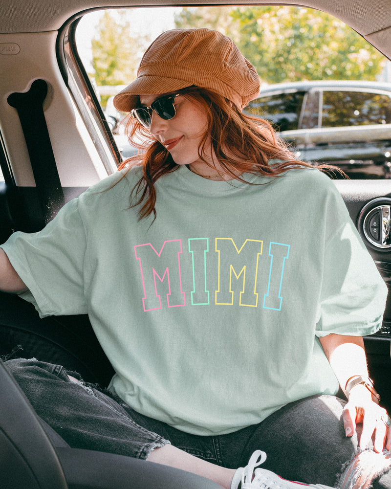 Mimi Grandma Comfort Colors Garment Dyed T Shirt (Outlined color)