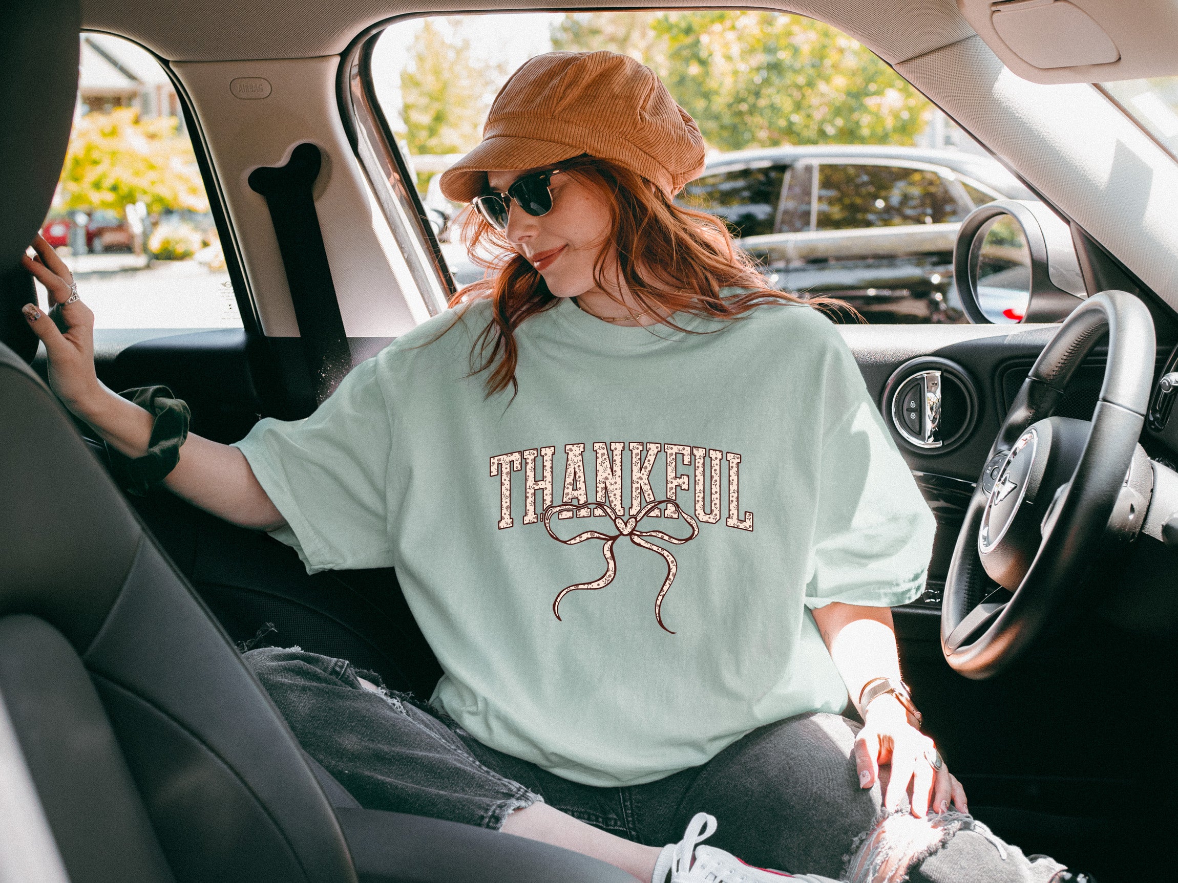 Thankful Christian Fall Thanksgiving day Christmas Autumn Comfort Colors Garment Dyed T Shirt