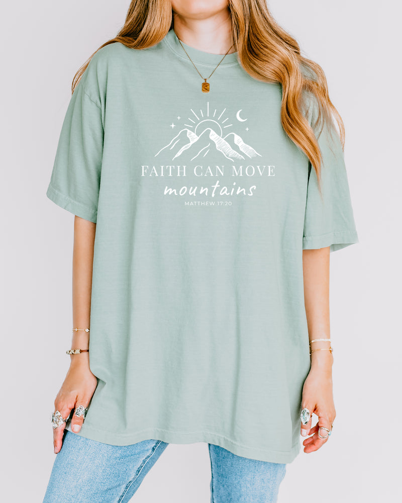 Faith can move mountains Comfort Colors Garment Dyed T Shirt (New)