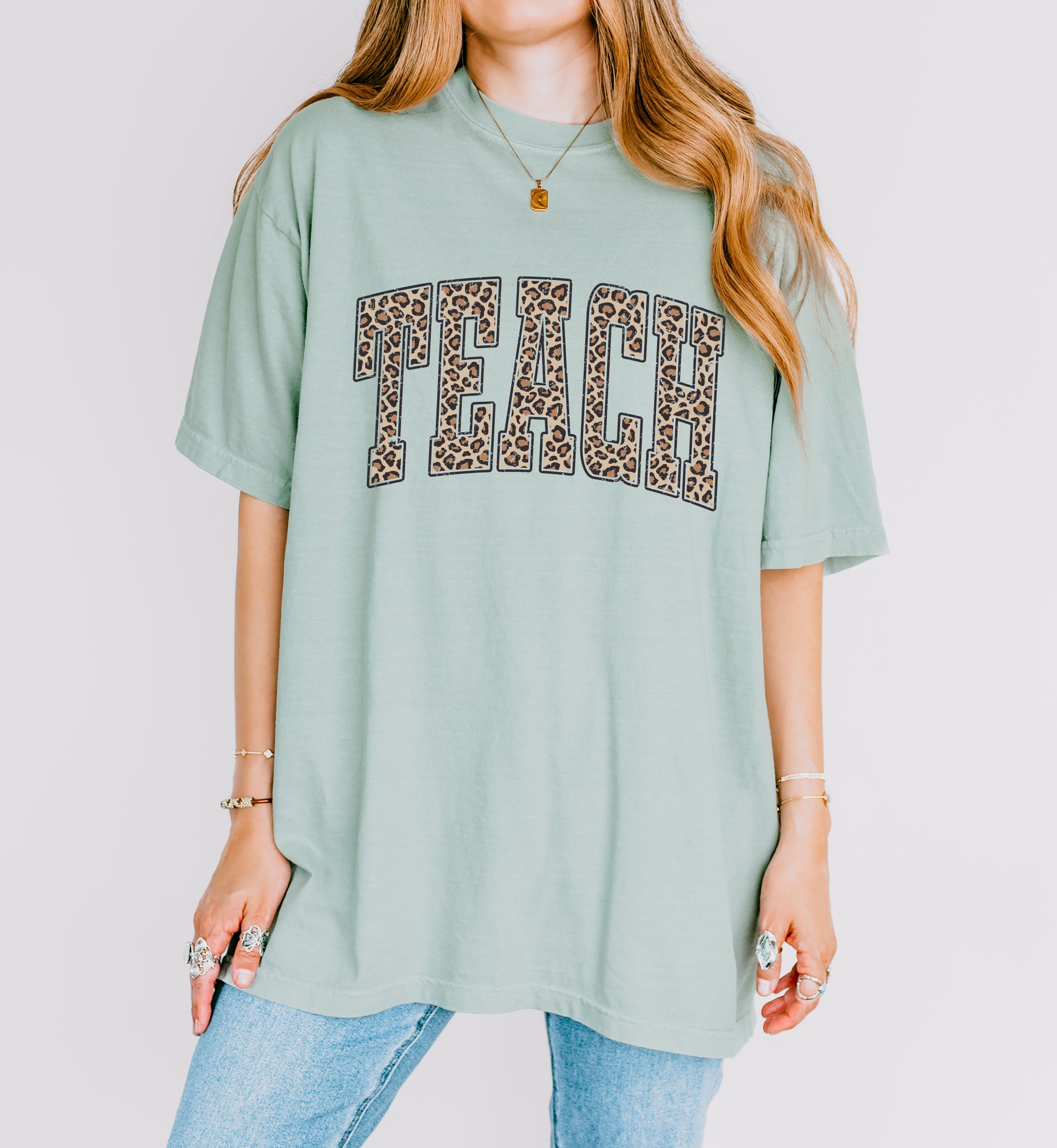 Teach Teacher LEOPARD Comfort Colors Garment-Dyed T-Shirt