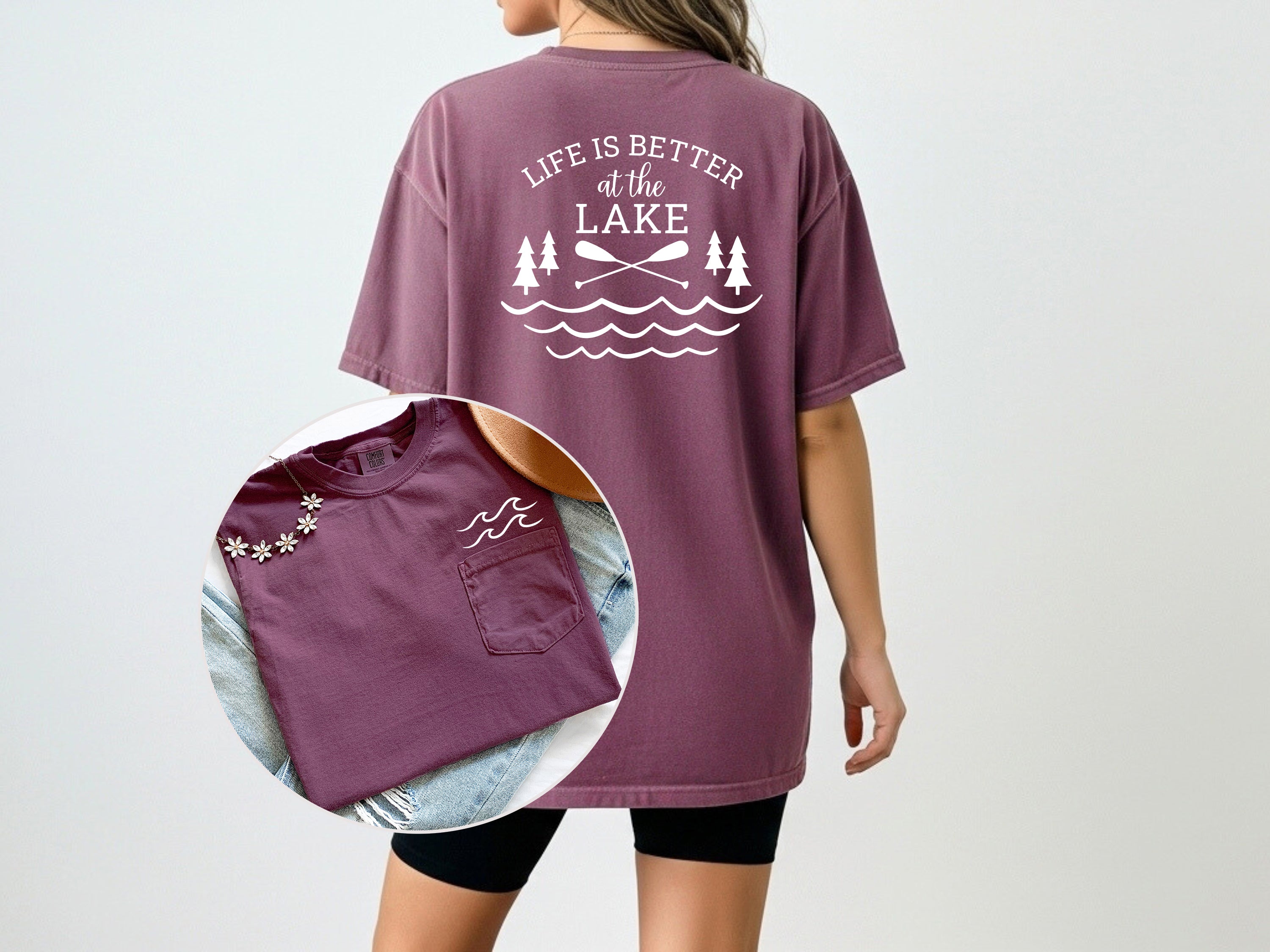 Life is better at the Lake Comfort Colors Pocket T-Shirt – Nature Camping Outdoor Graphic Tee