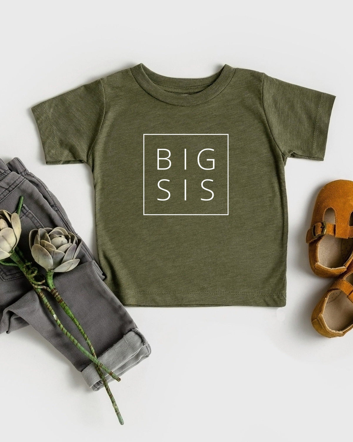 Big Sis Baby And Toddler Big Sister Pregnancy Announcement T Shirt (Square)