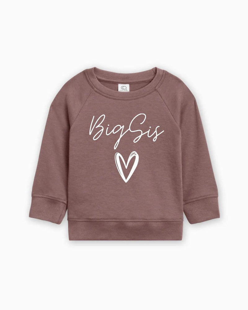 Big Sis Heart Organic cotton Pullover(Cursive)