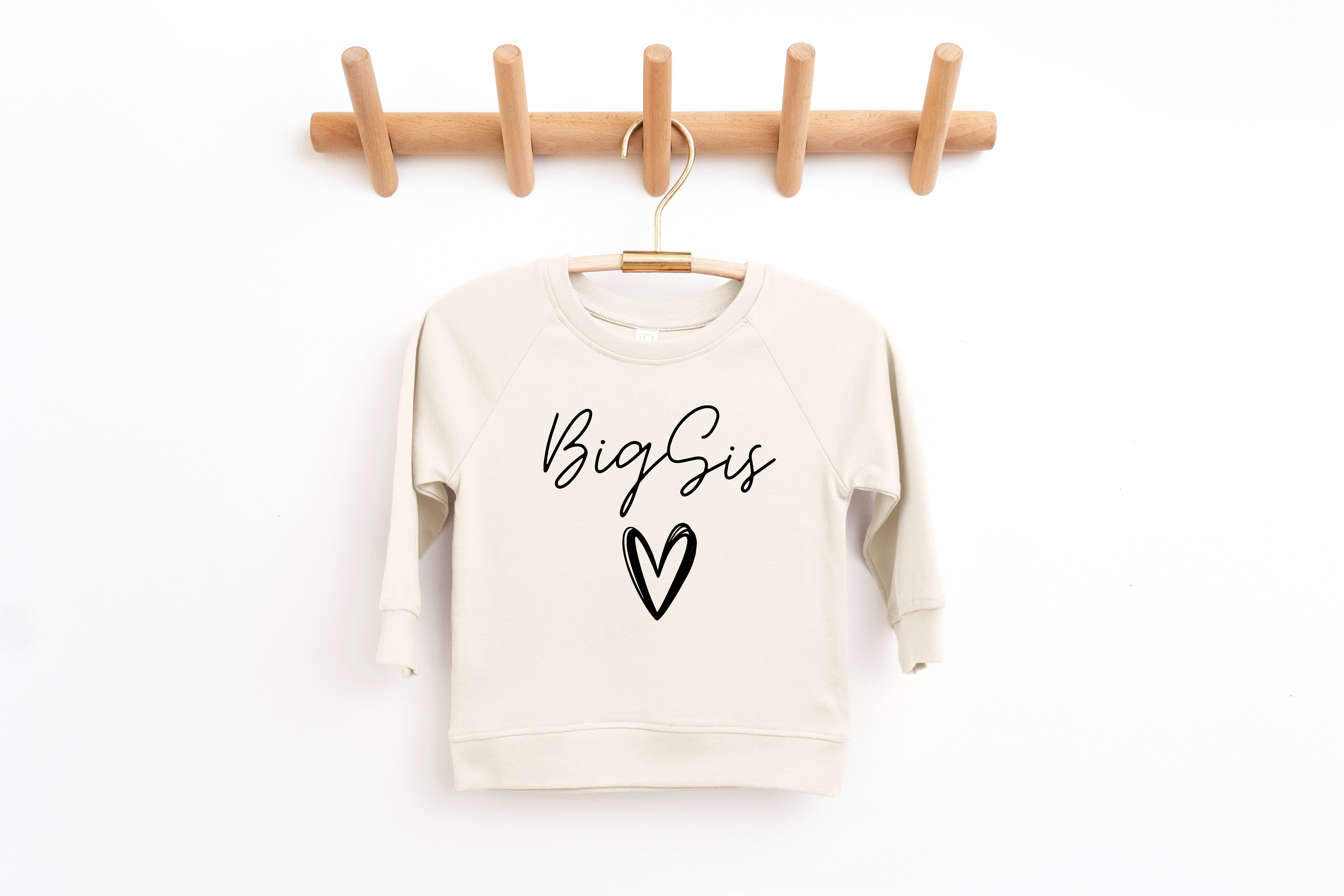 Big Sis Heart Organic cotton Pullover(Cursive)