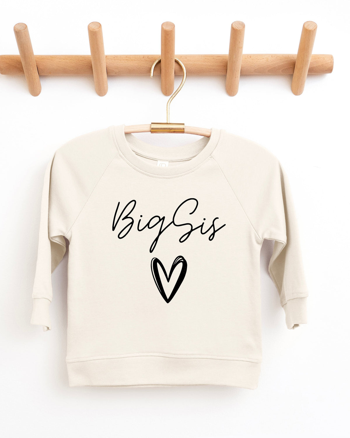 Big Sis Heart Organic cotton Pullover(Cursive)