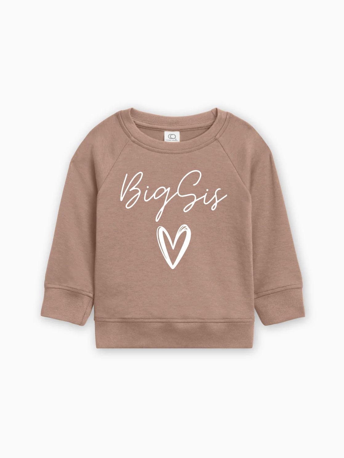 Big Sis Heart Organic cotton Pullover(Cursive)