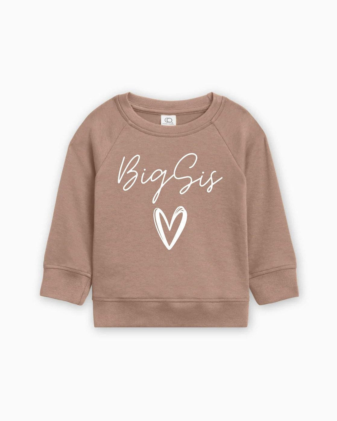 Big Sis Heart Organic cotton Pullover(Cursive)