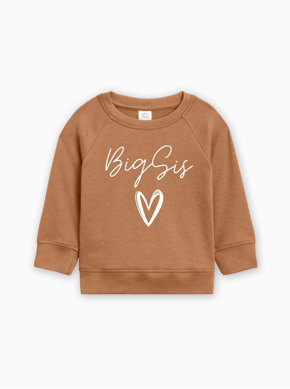 Big Sis Heart Organic cotton Pullover(Cursive)