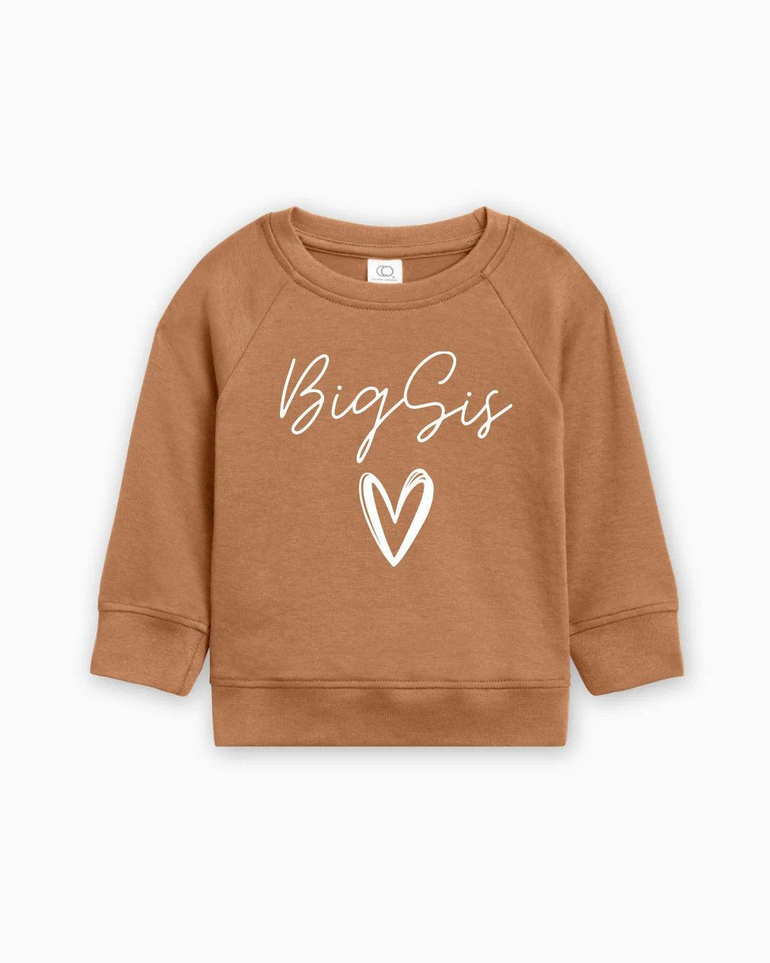 Big Sis Heart Organic cotton Pullover(Cursive)