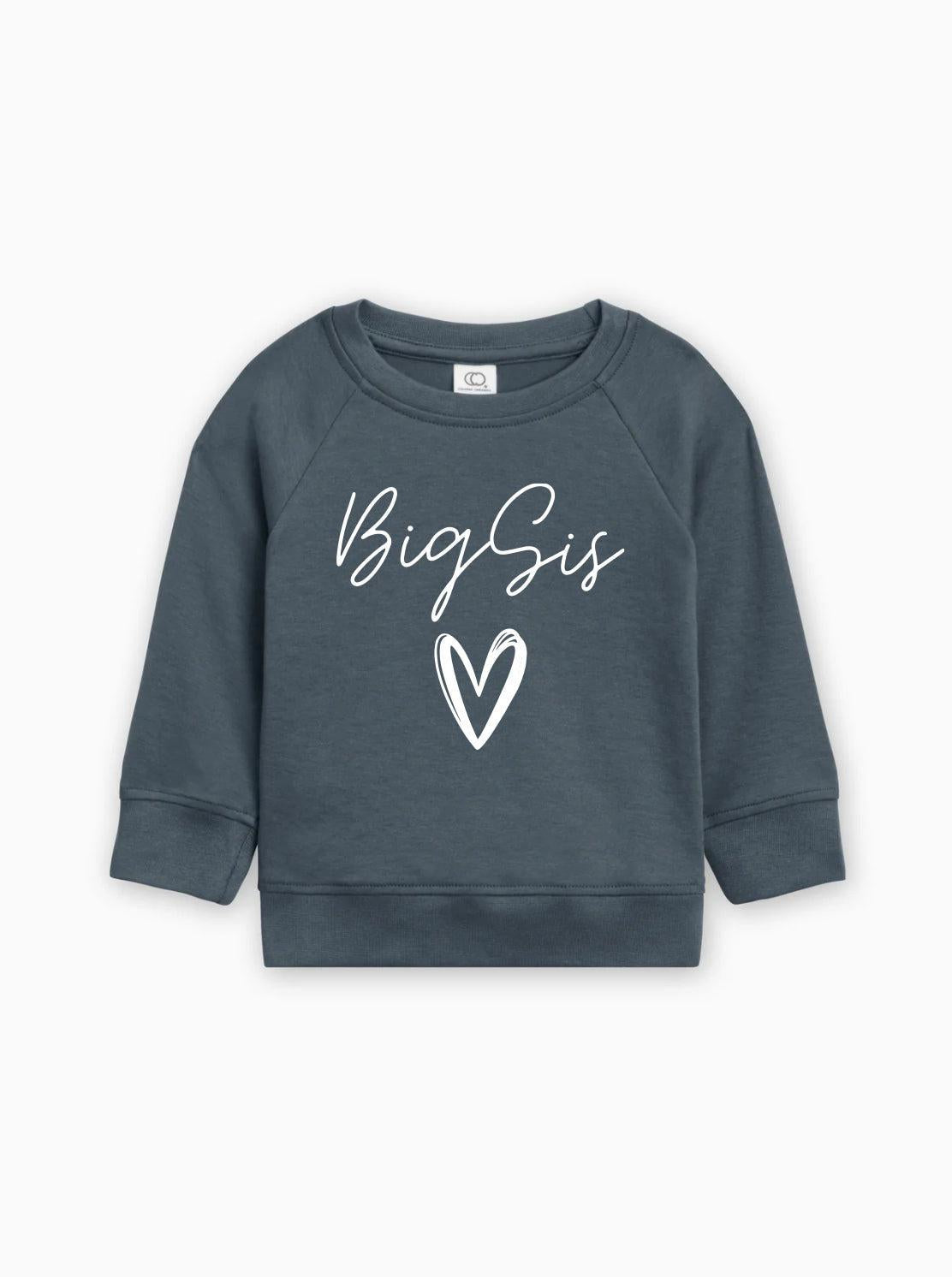 Big Sis Heart Organic cotton Pullover(Cursive)