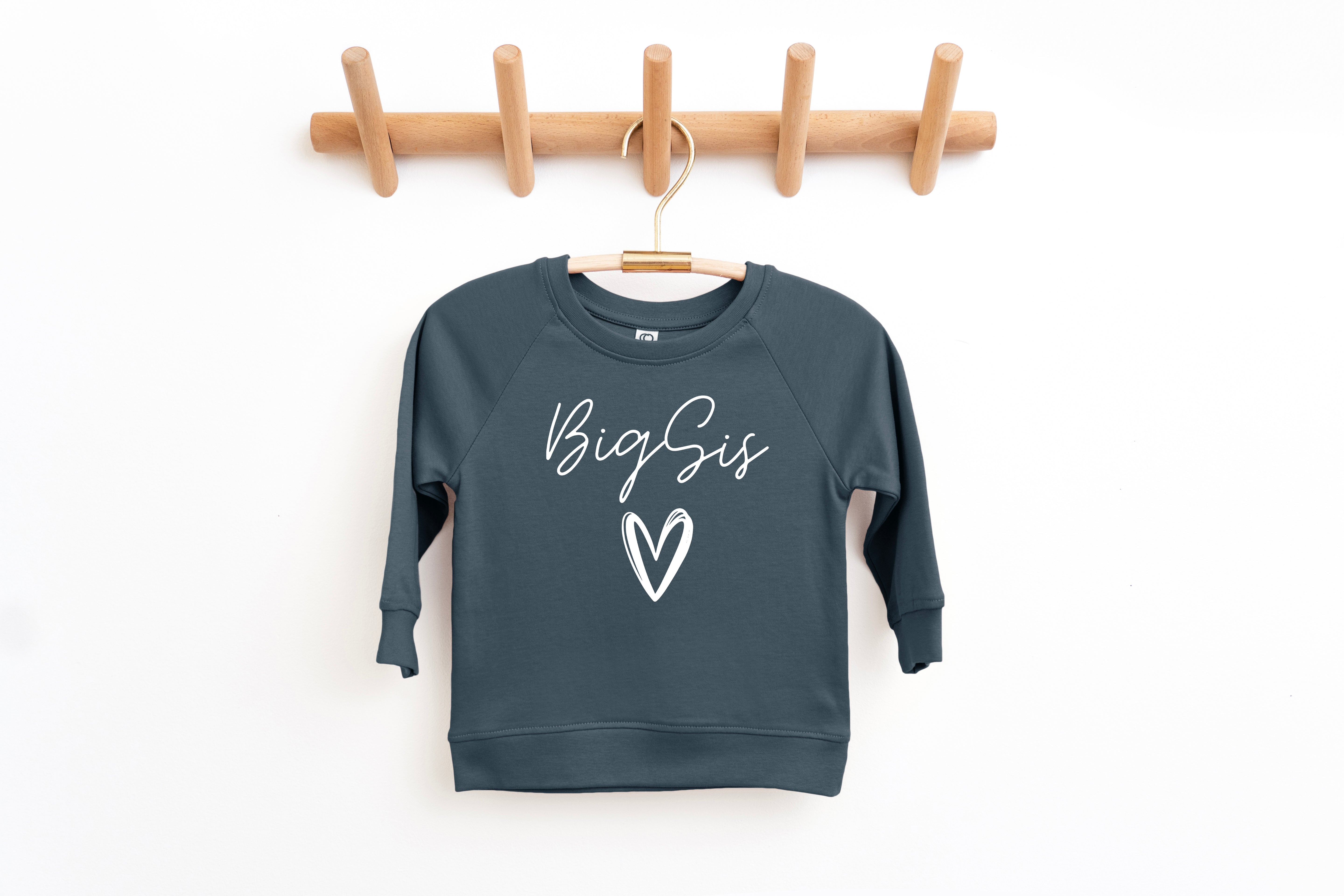 Big Sis Heart Organic cotton Pullover(Cursive)