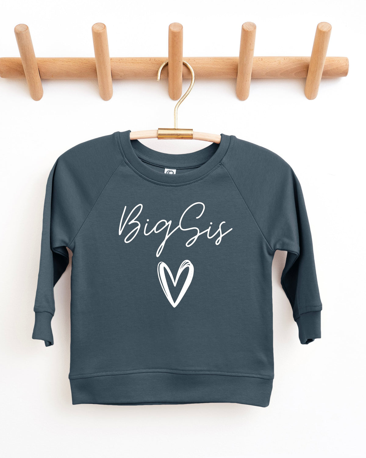 Big Sis Heart Organic cotton Pullover(Cursive)