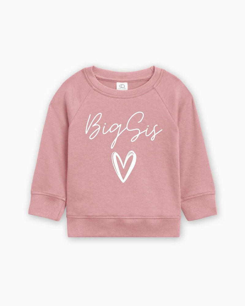Big Sis Heart Organic cotton Pullover(Cursive)