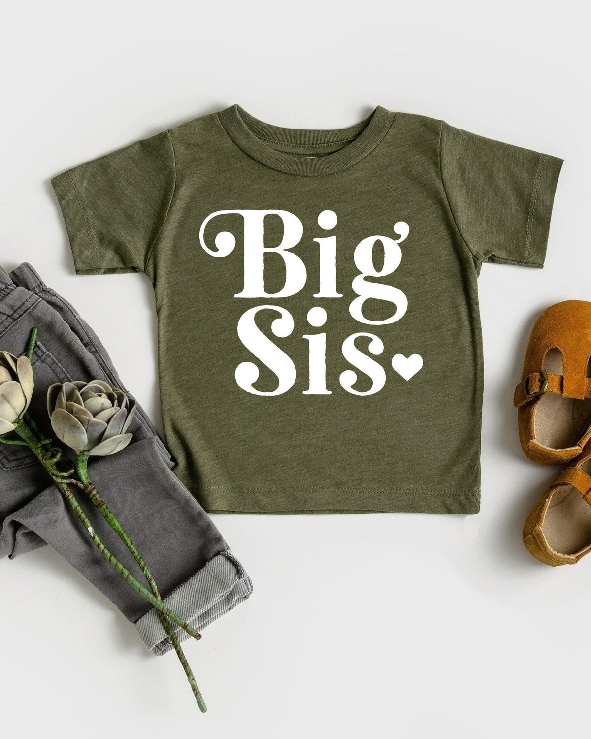 Big sis Baby And Toddler Sister T-Shirt (Retro)