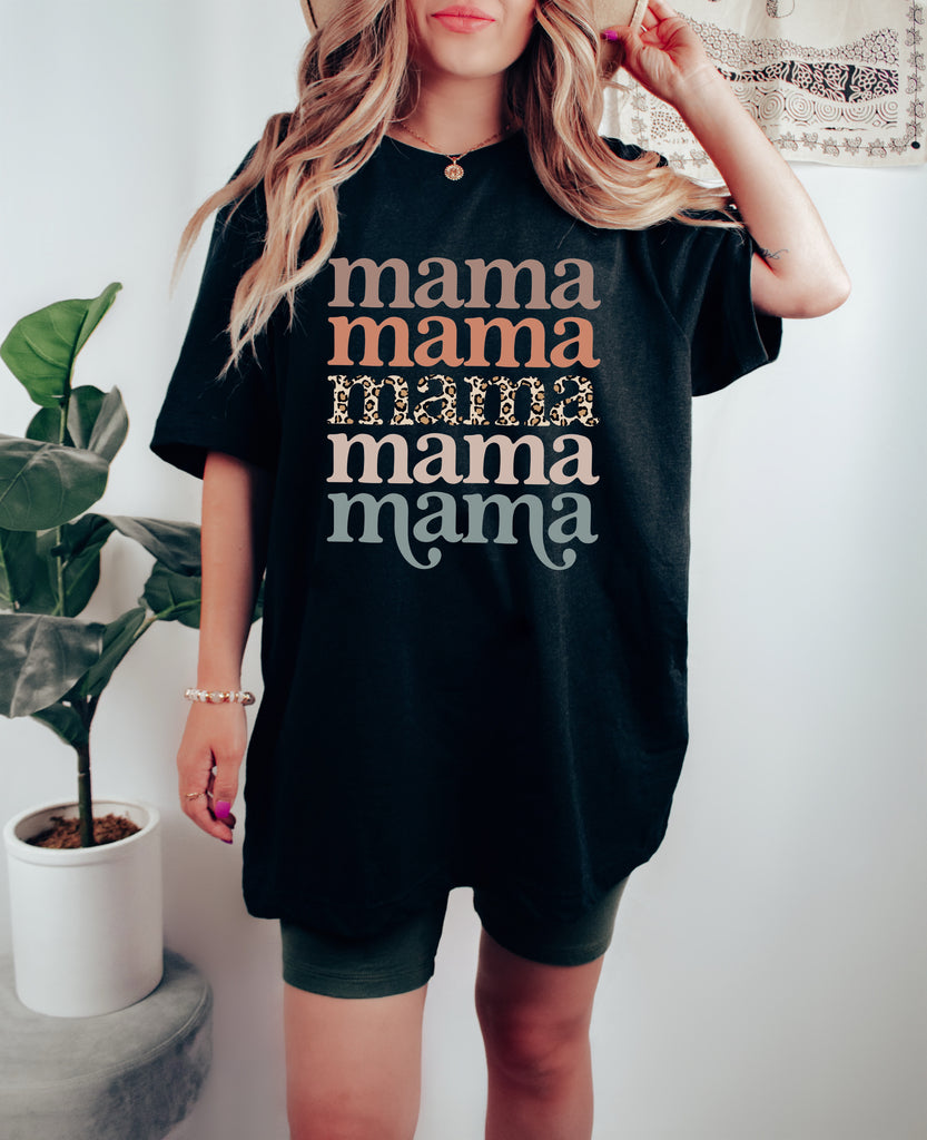 Mama Leopard Comfort Colors T Shirt