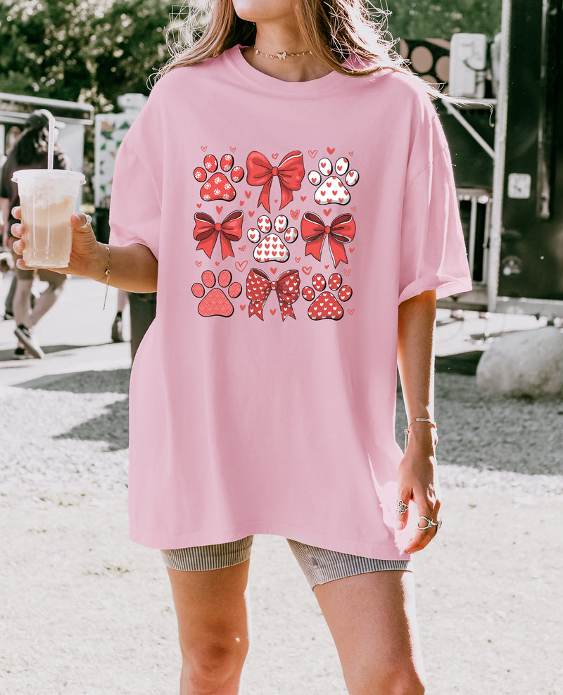 Paw Dog Mom Valentine's day Comfort Colors T Shirt