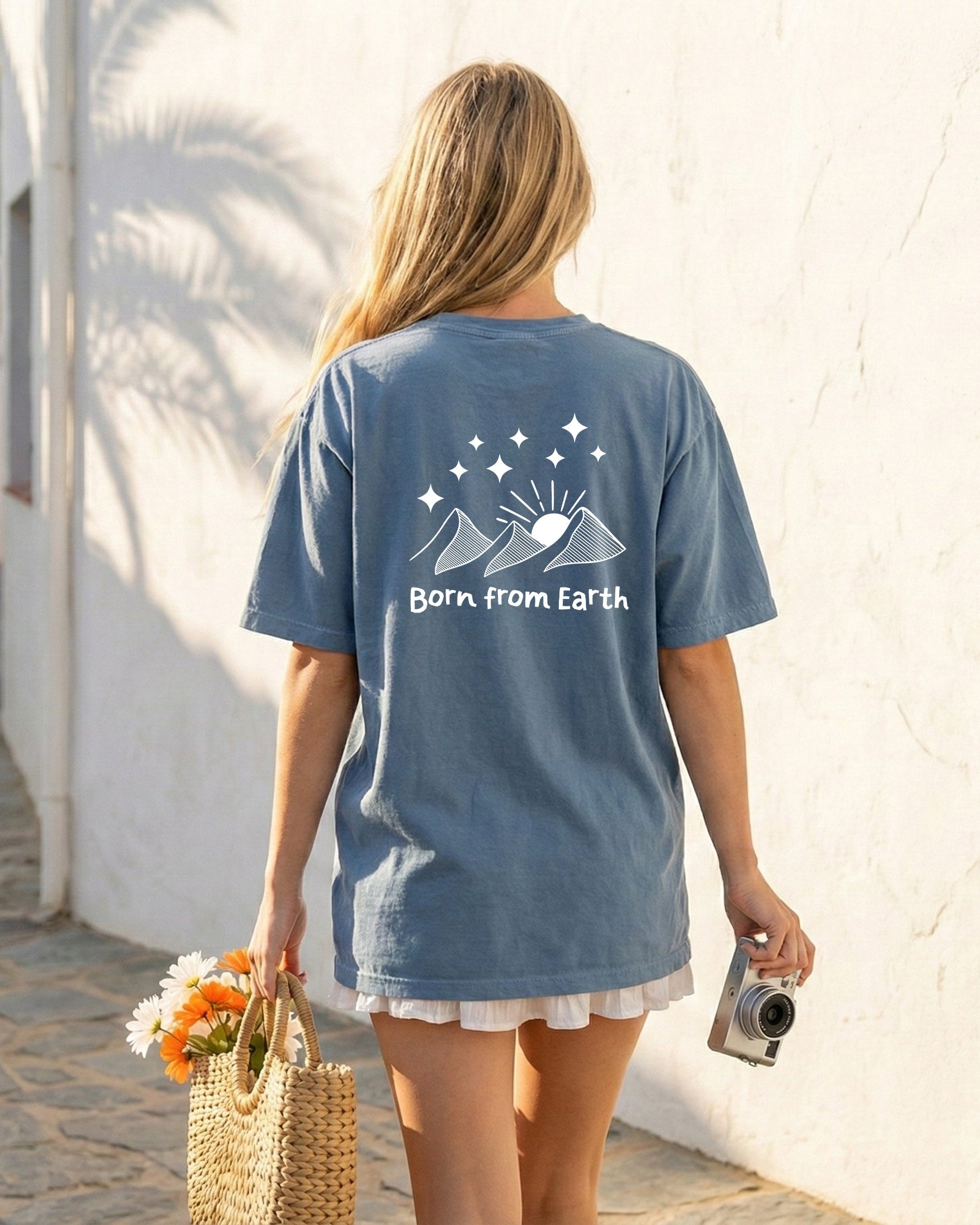Born from Earth Wild Sun Lake Comfort Colors Pocket T-Shirt – Nature Camping Outdoor Graphic Tee