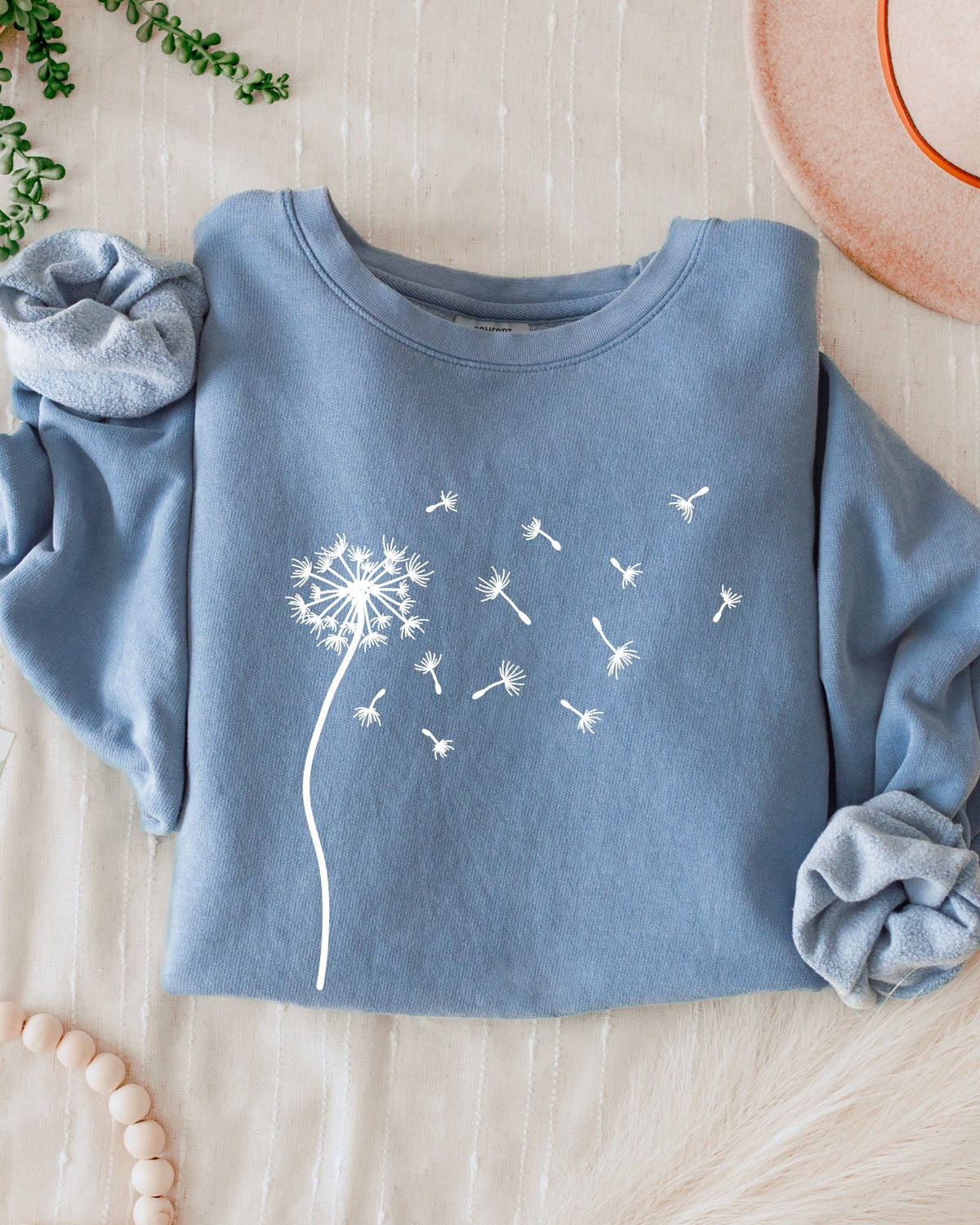 Dandelion Botanical Comfort Colors Sweatshirt, Wildflower Plant Gift for Women