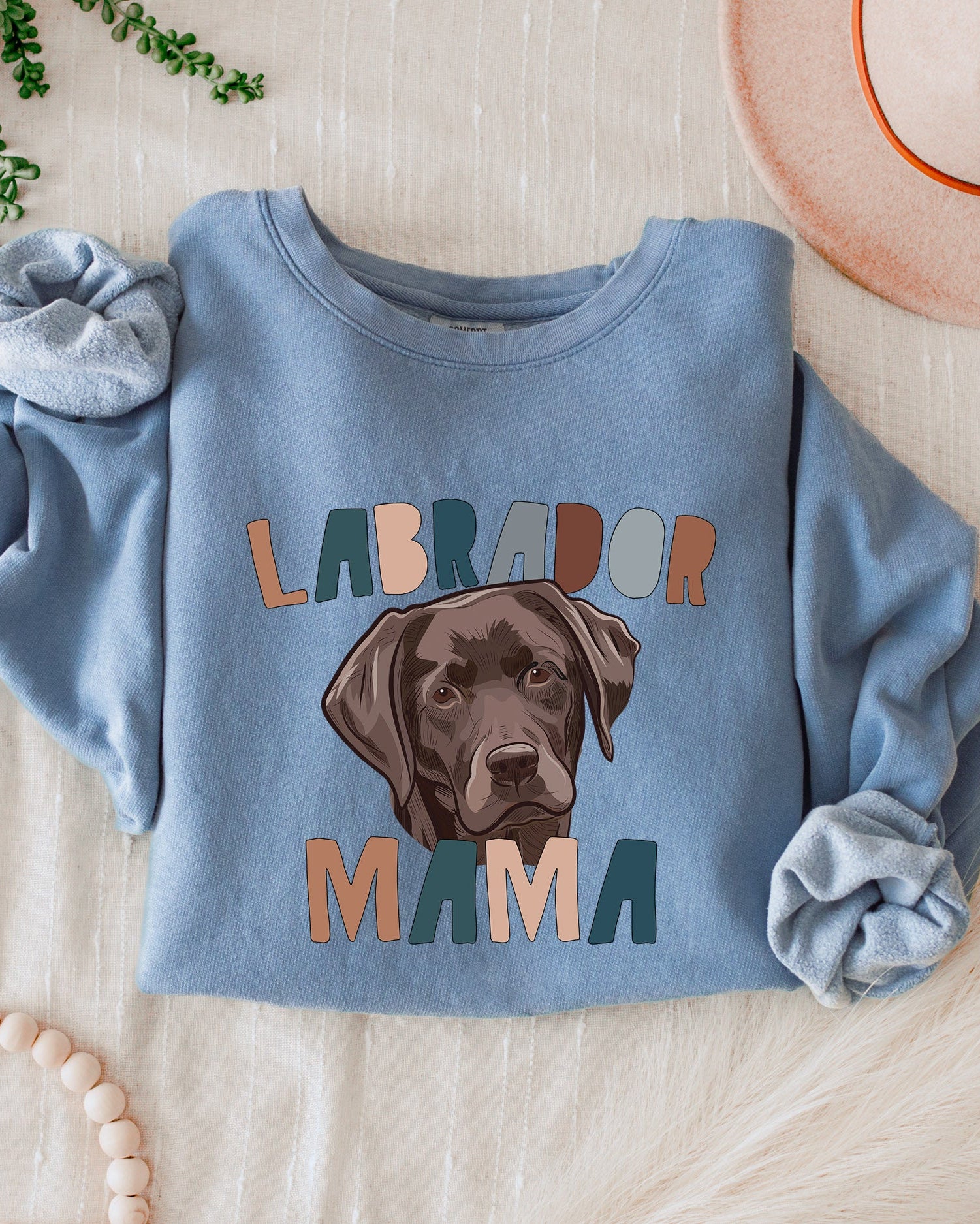 Chocolate Labrador Retriever Dog Mom Garment Dyed Comfort Colors Sweatshirt (Color)