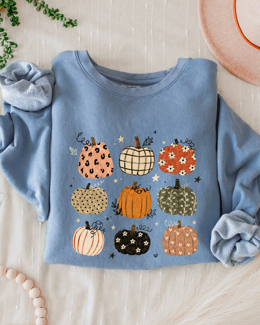 Pumpkins Fall Autumn Season Thanksgiving day 100% cotton Garment Dyed Comfort Colors Sweatshirt