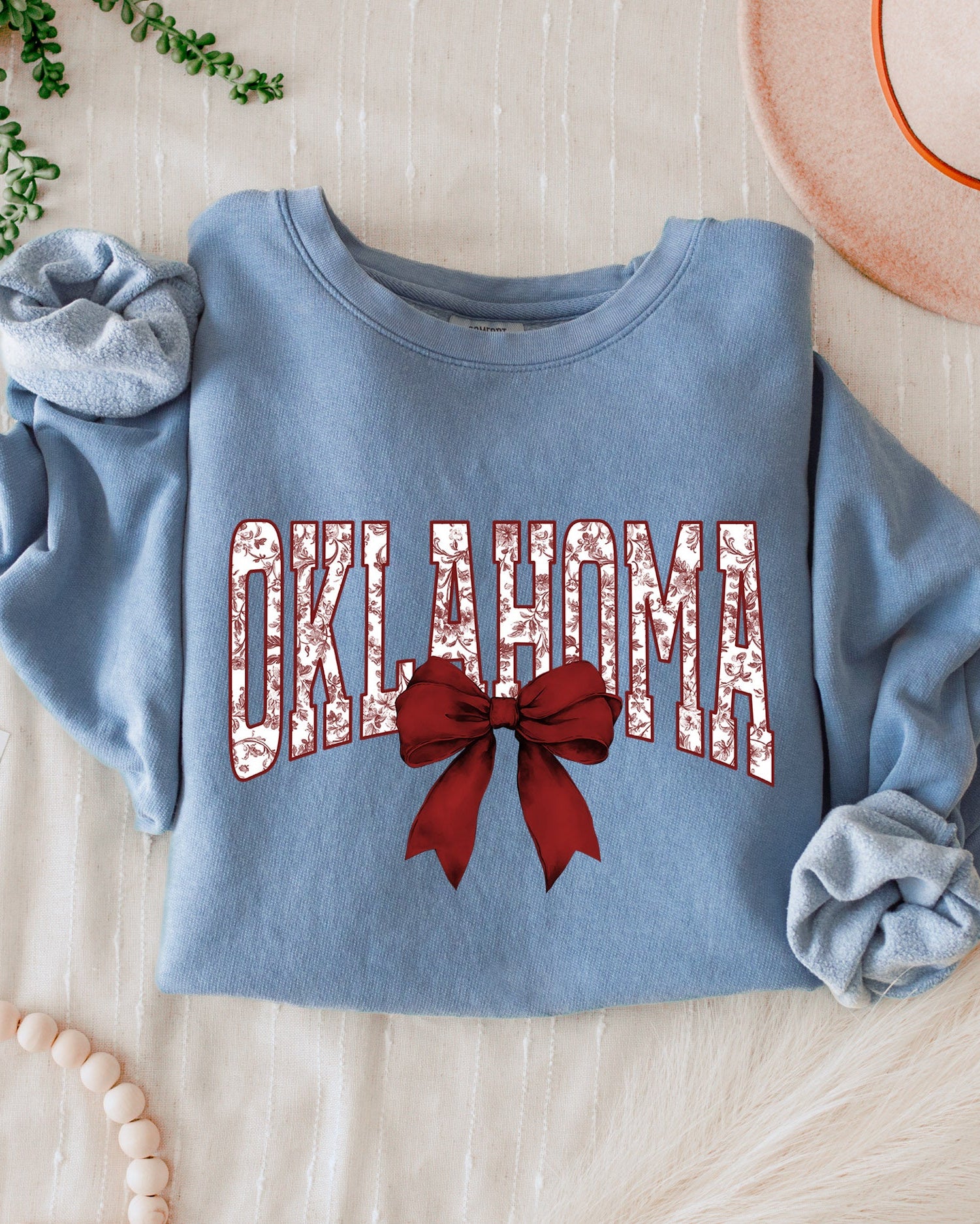 Oklahoma State USA City College Garment Dyed Comfort Colors Sweatshirt (Ribbon)