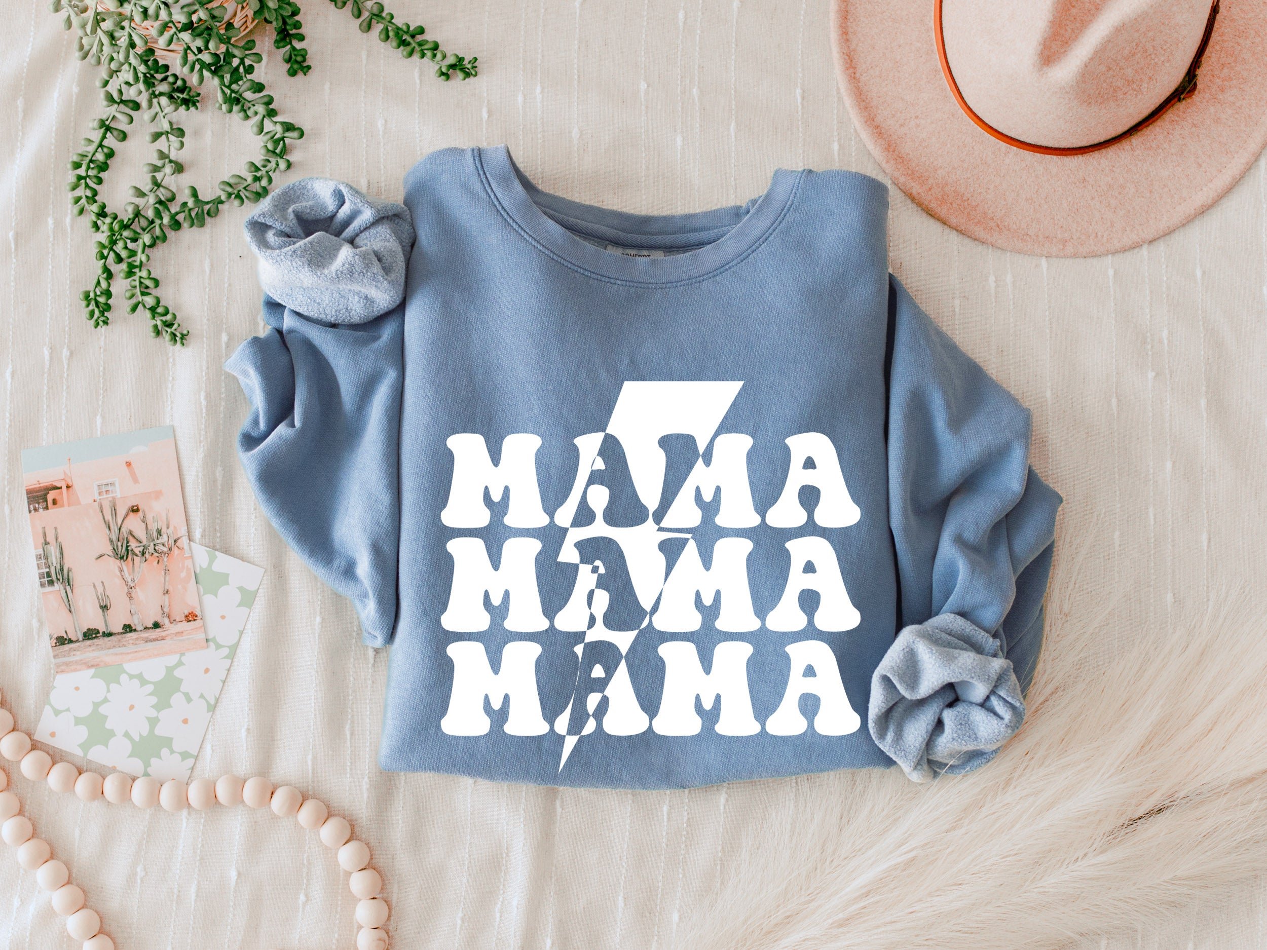 Mama Lightning Garment Dyed Comfort Colors Sweatshirt