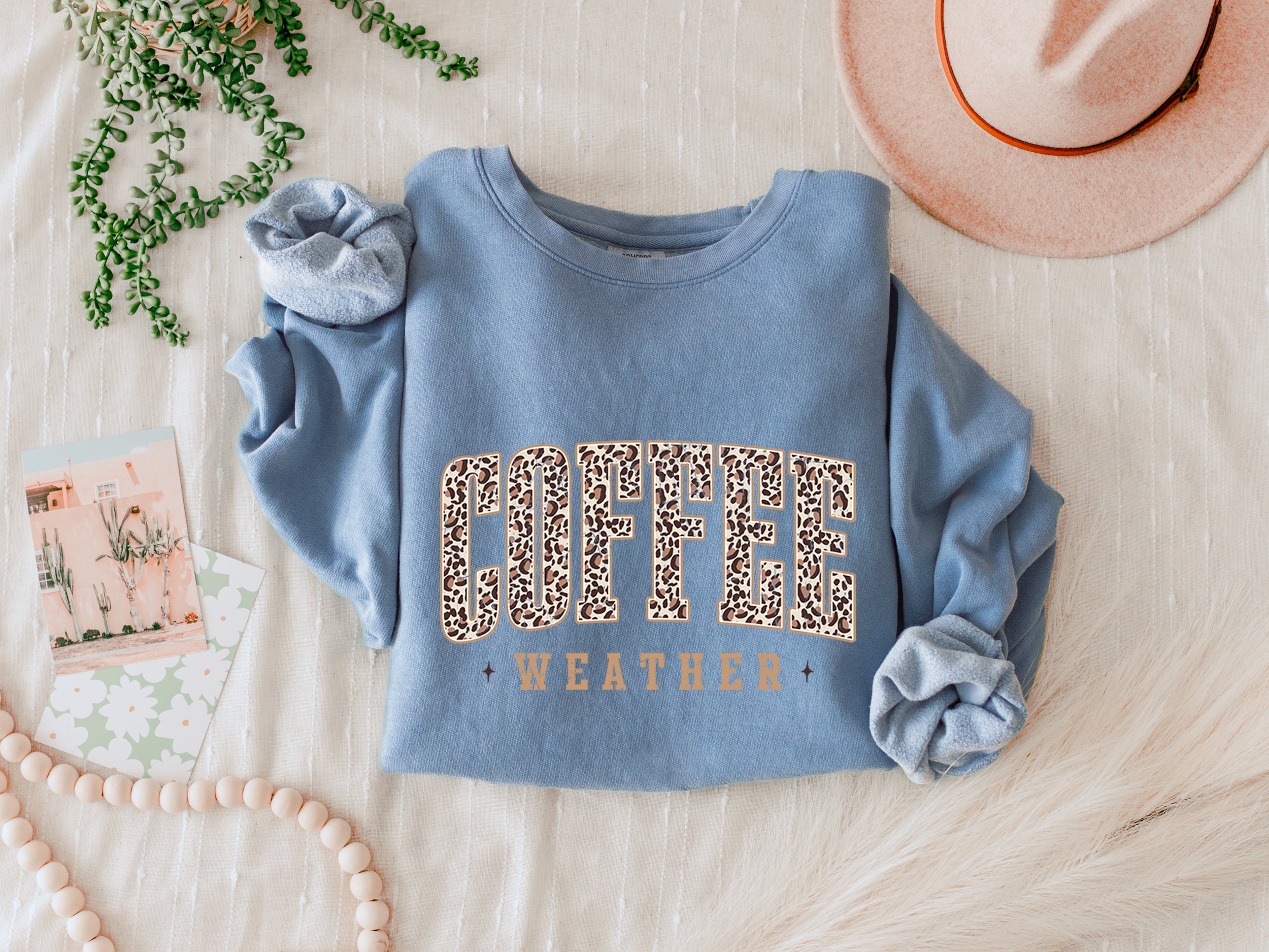 Coffee Season Fall Autumn Thanksgiving day Inspirational Garment Dyed Comfort Colors Sweatshirt