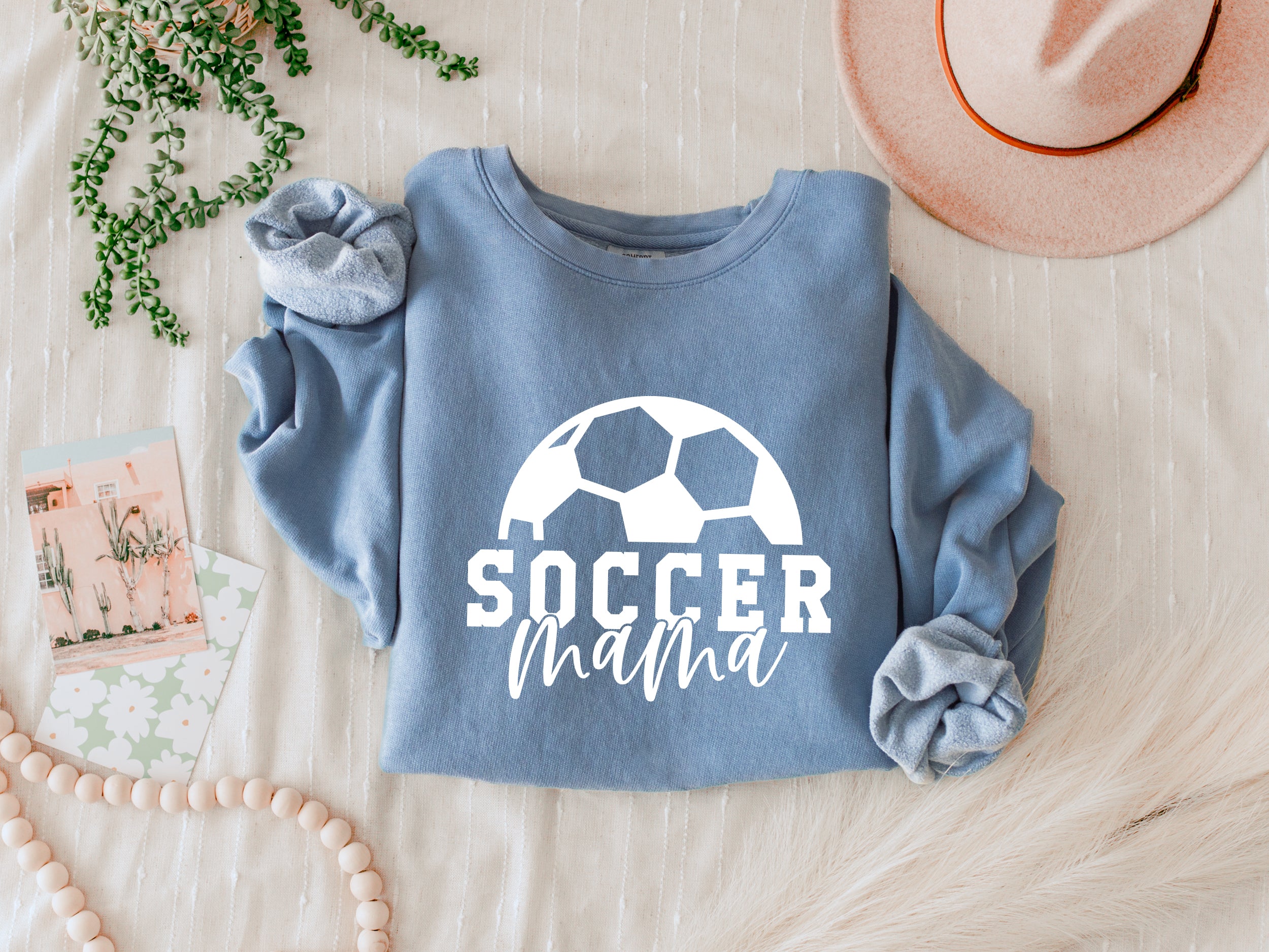 Soccer Mama Sports Mom Garment Dyed Comfort Colors Sweatshirt