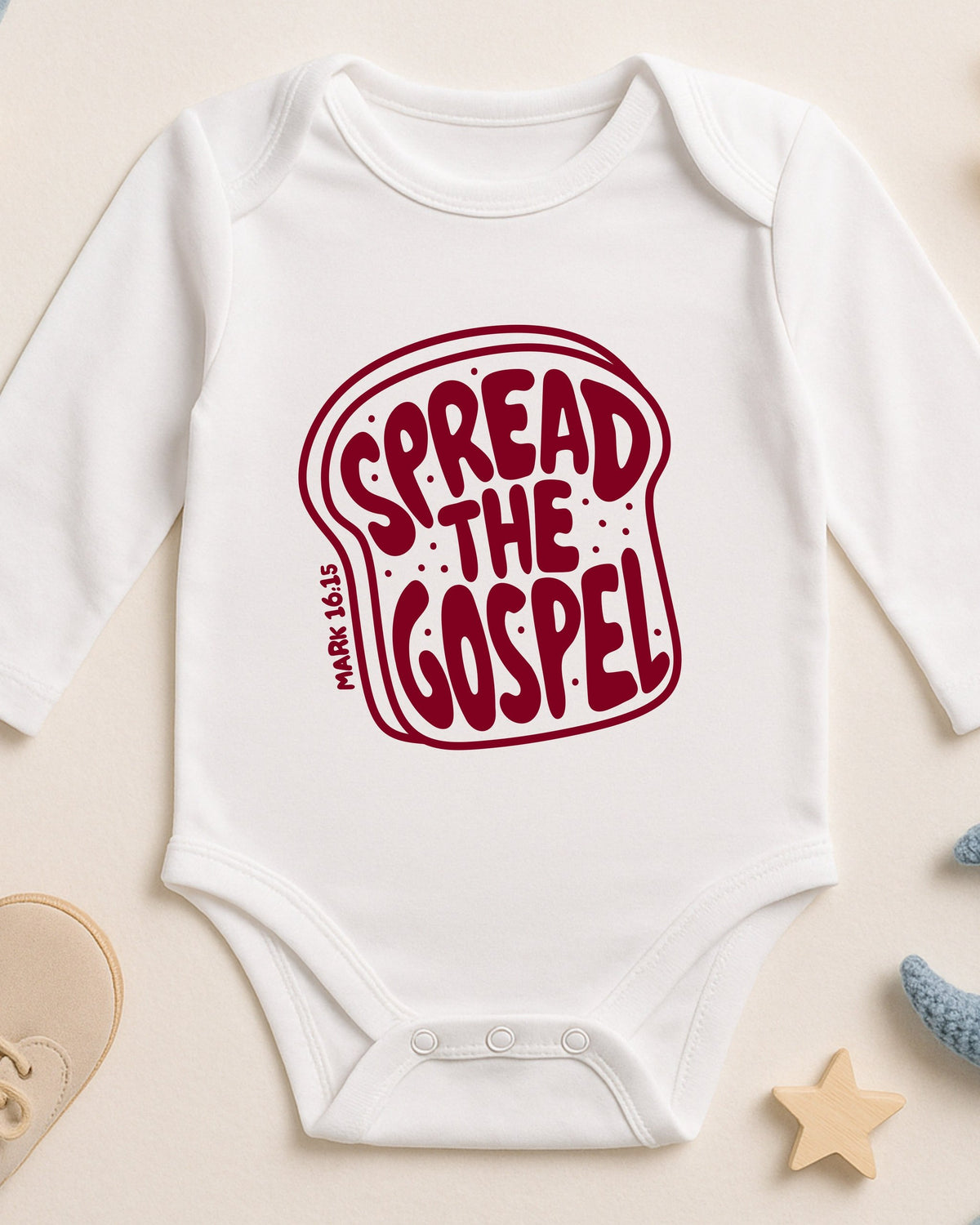 Spread The Gospel Christian Baby Bodysuit, Faith Toddler Youth Tee