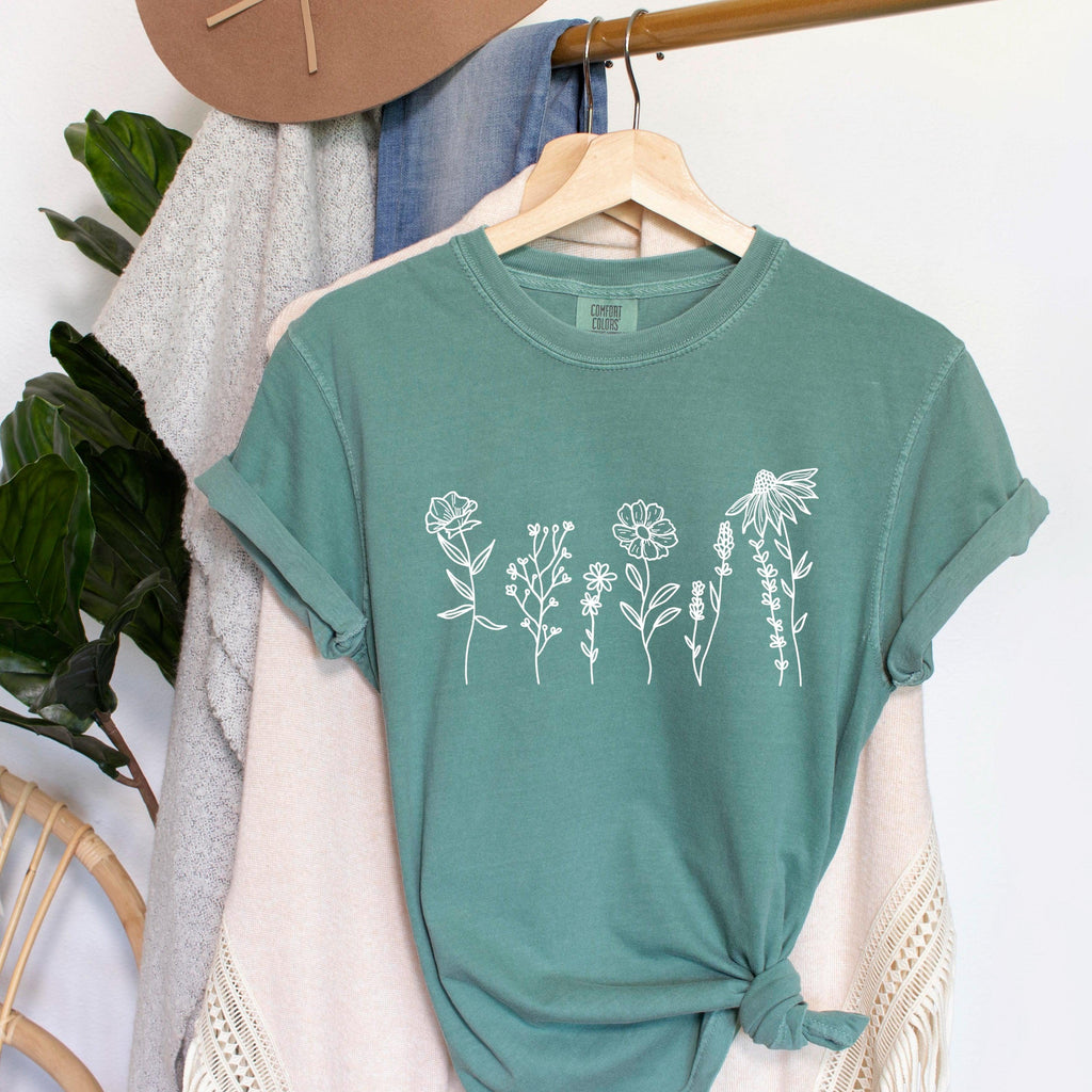 Botanical Wildflowers Nature Comfort Colors T Shirt