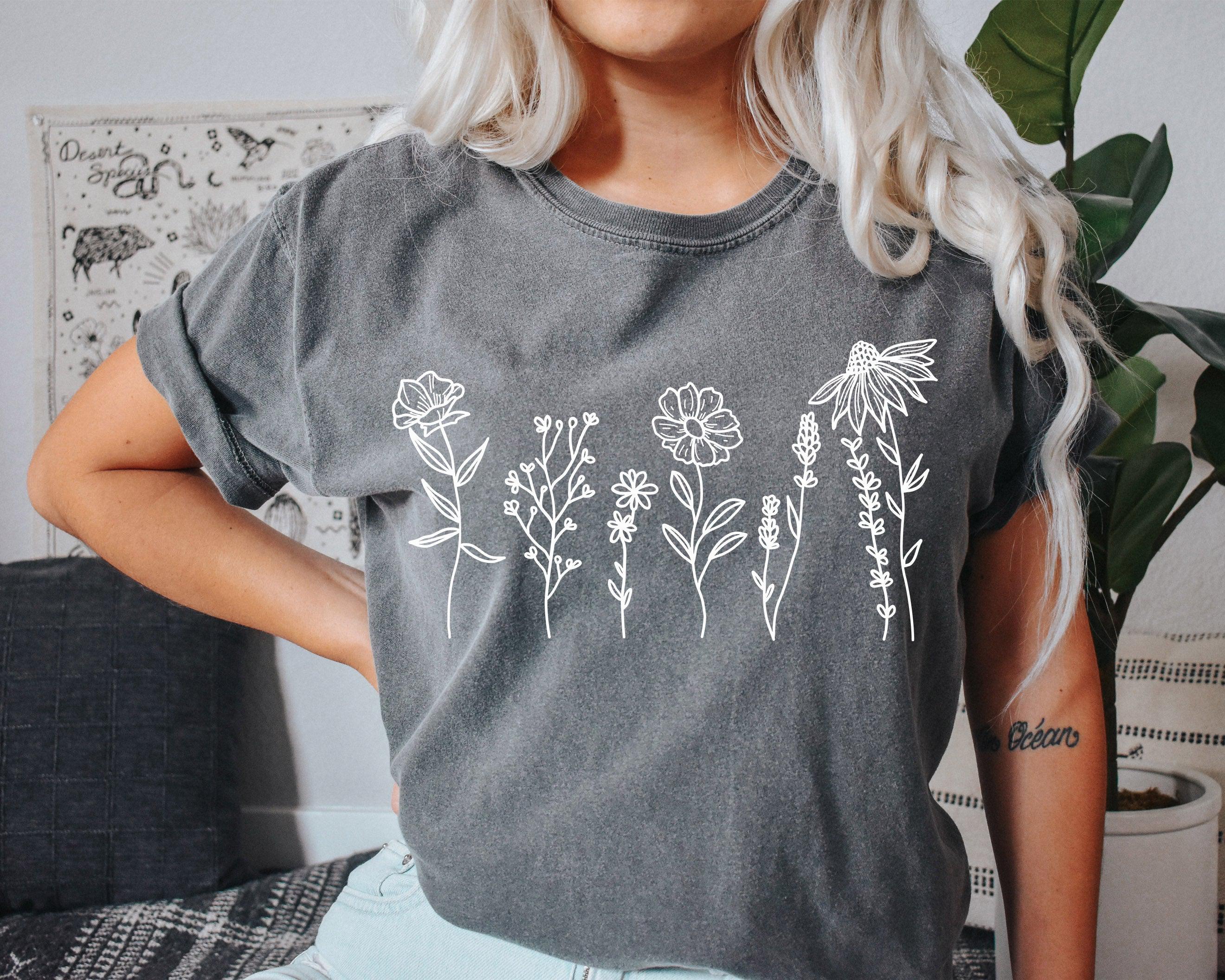 Botanical Wildflowers Nature Comfort Colors T Shirt