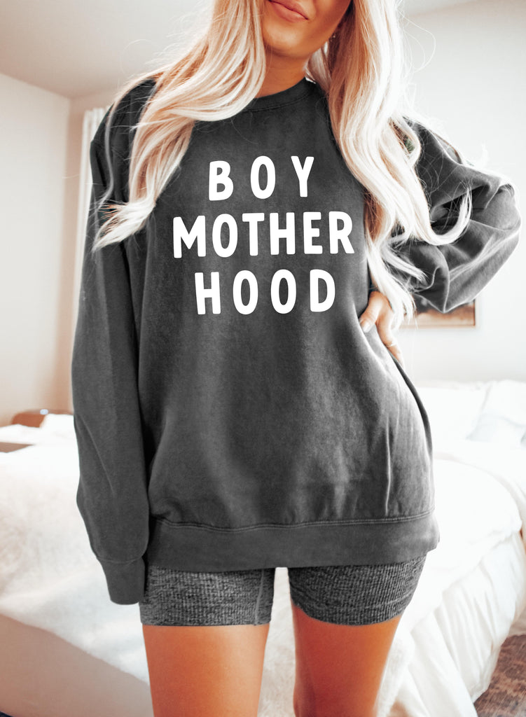 Boy Motherhood Garment Dyed Comfort Colors Sweatshirt