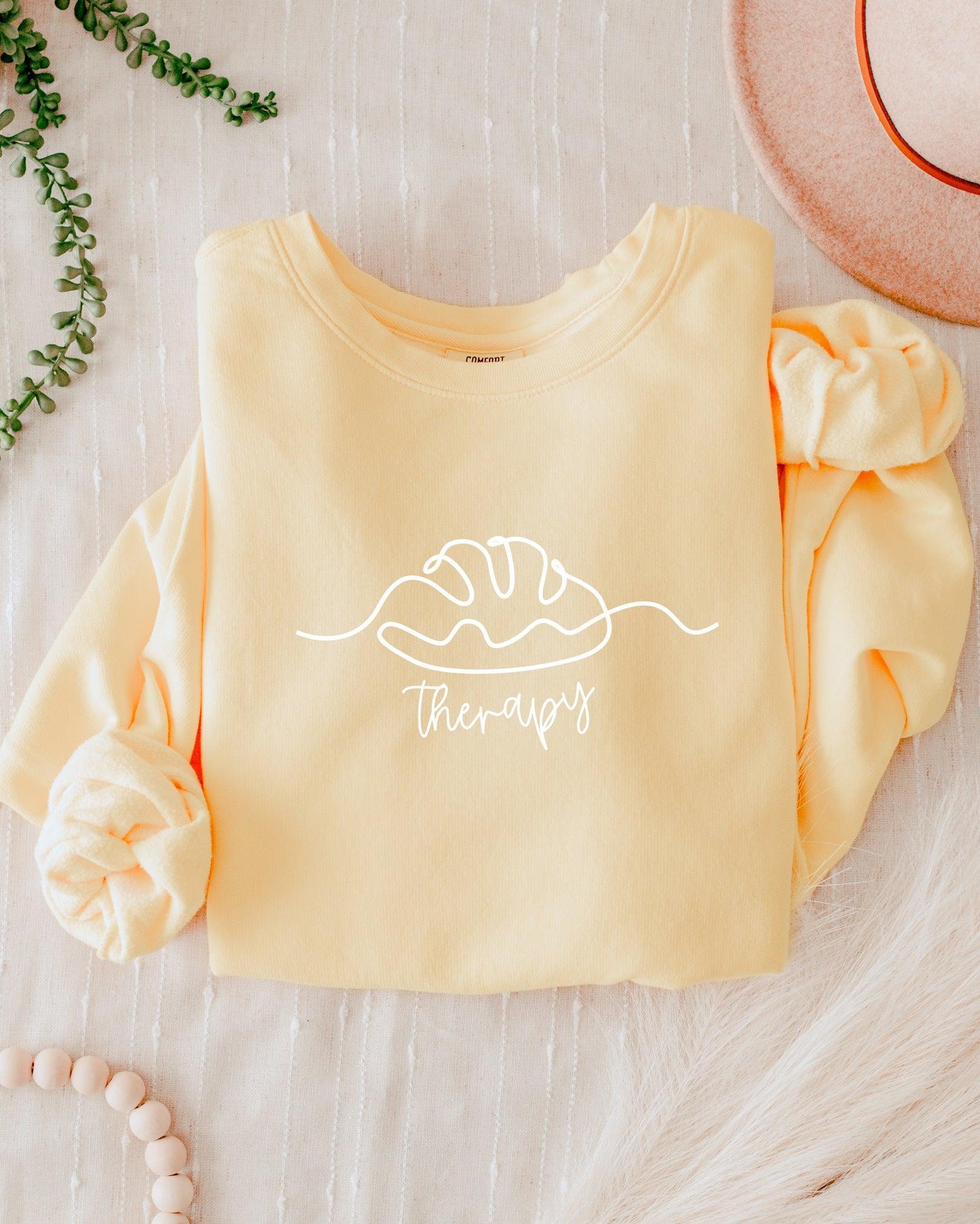 Bread Therapy Fall Autumn Thanksgiving day Garment Dyed Comfort Colors Sweatshirt