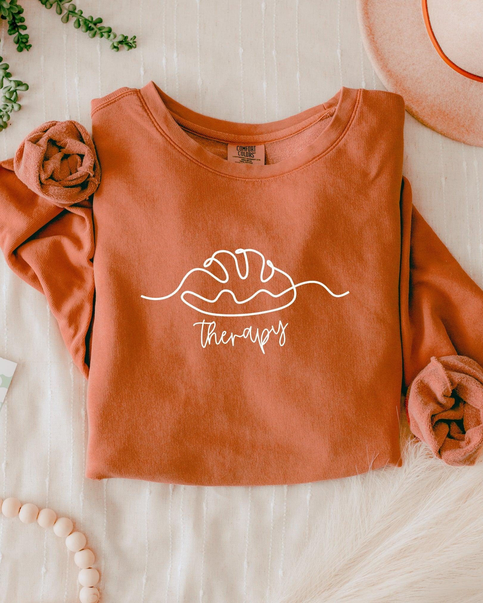 Bread Therapy Fall Autumn Thanksgiving day Garment Dyed Comfort Colors Sweatshirt