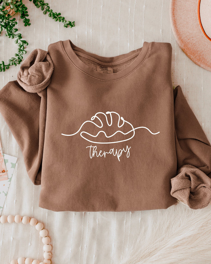 Bread Therapy Fall Autumn Thanksgiving day Garment Dyed Comfort Colors Sweatshirt