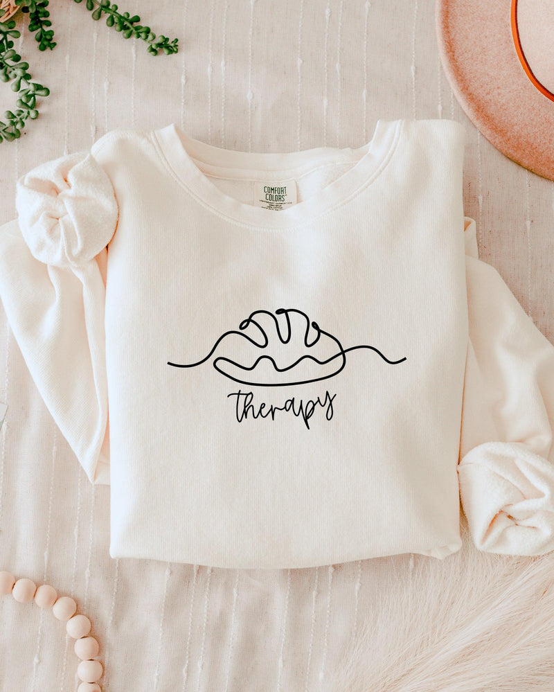 Bread Therapy Fall Autumn Thanksgiving day Garment Dyed Comfort Colors Sweatshirt