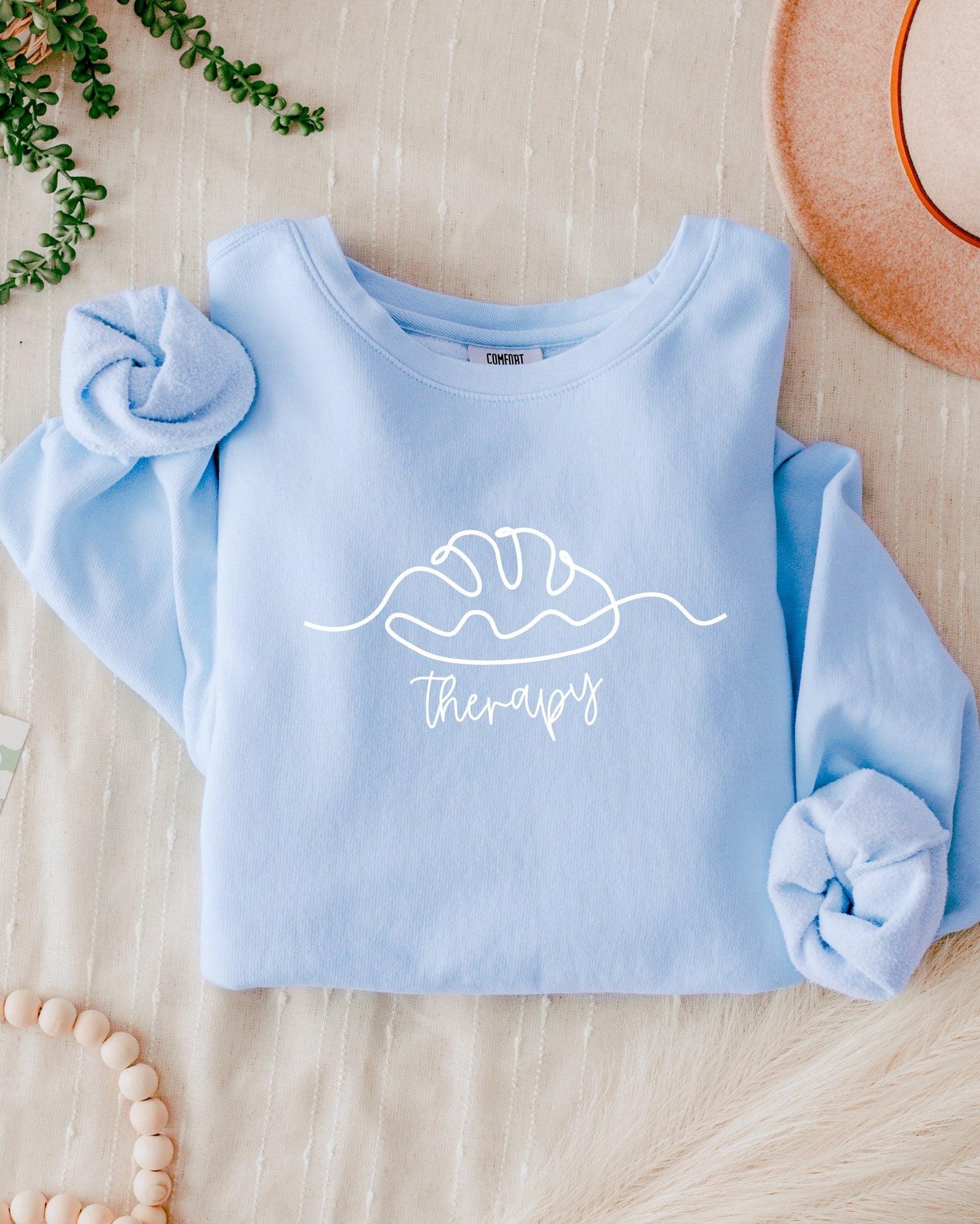 Bread Therapy Fall Autumn Thanksgiving day Garment Dyed Comfort Colors Sweatshirt