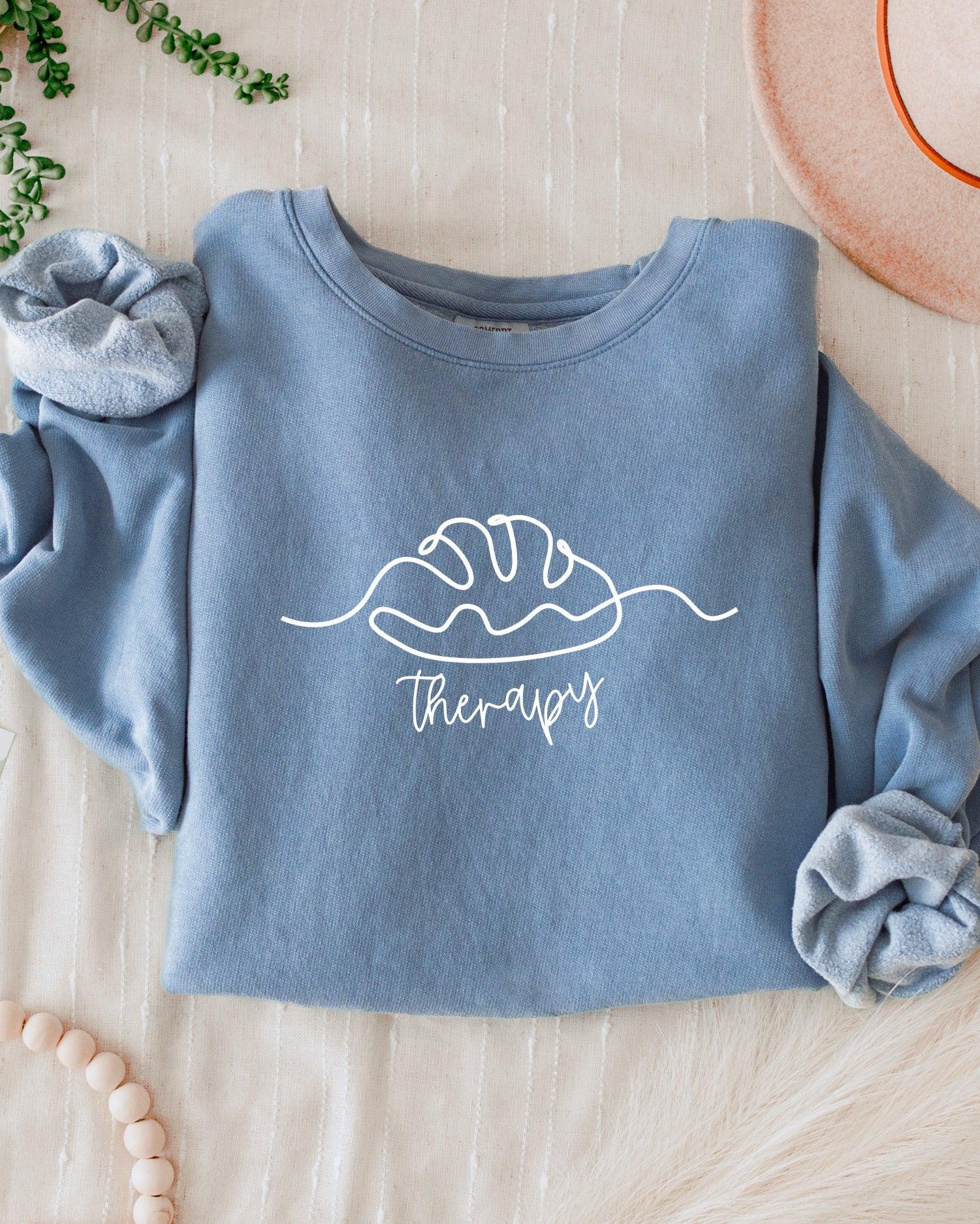 Bread Therapy Fall Autumn Thanksgiving day Garment Dyed Comfort Colors Sweatshirt