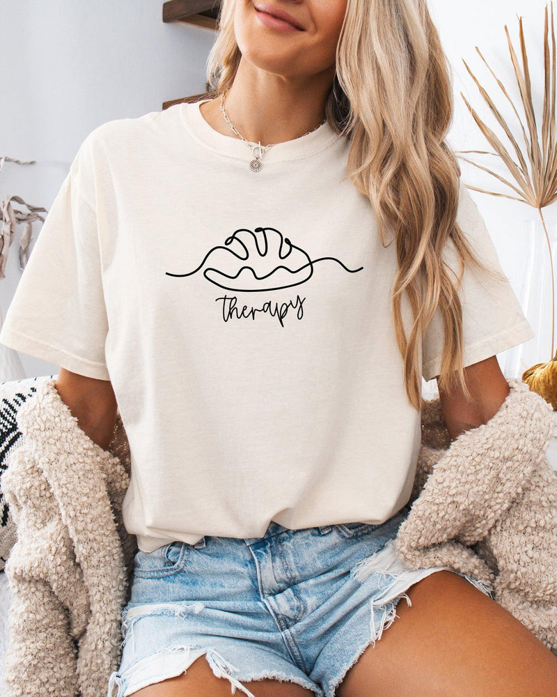 Bread Therapy Sourdough Home Baker Garment Dyed T Shirt