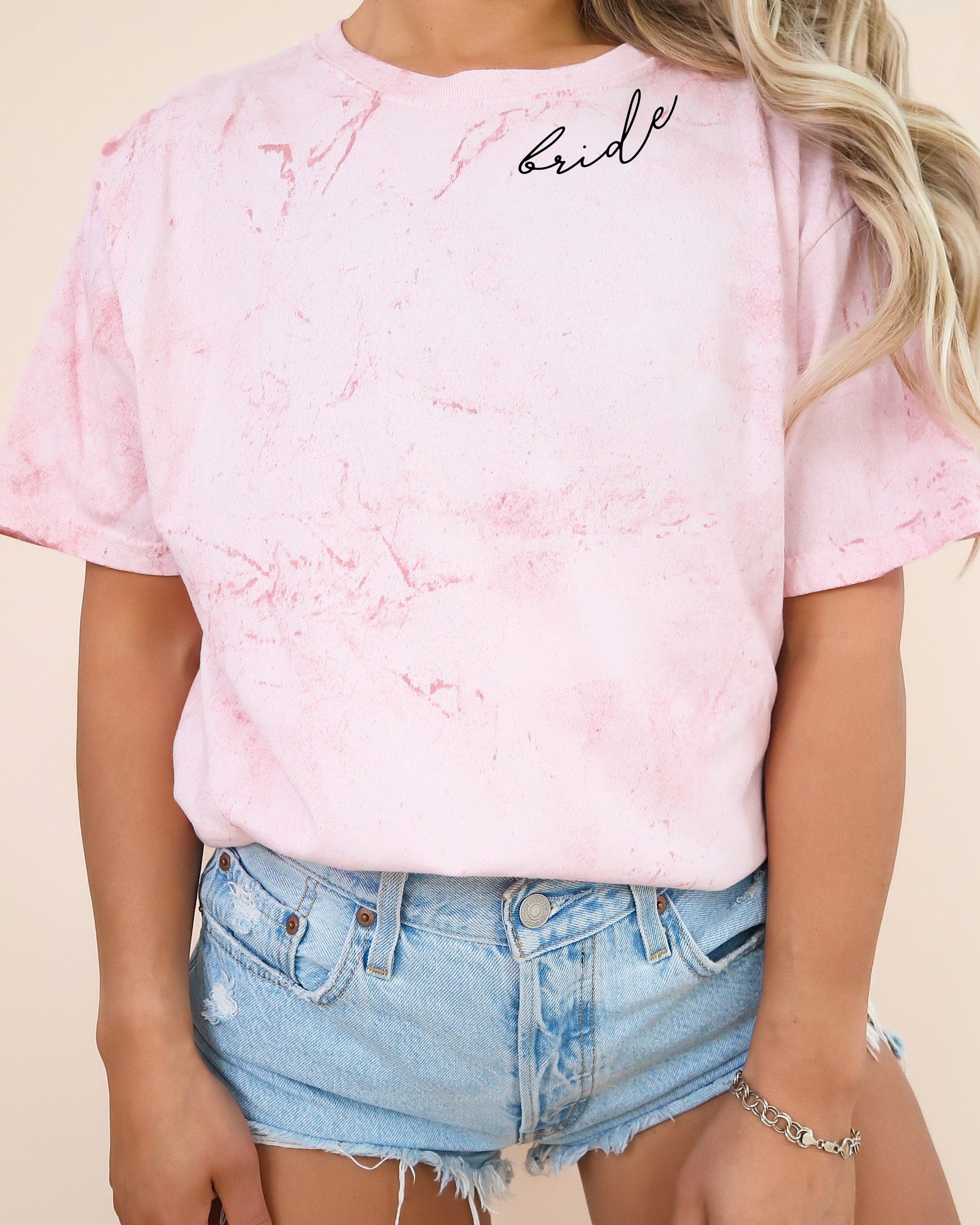 Bride Mrs Honeymoon Comfort Colors Garment Dyed T Shirt (Neck Around)