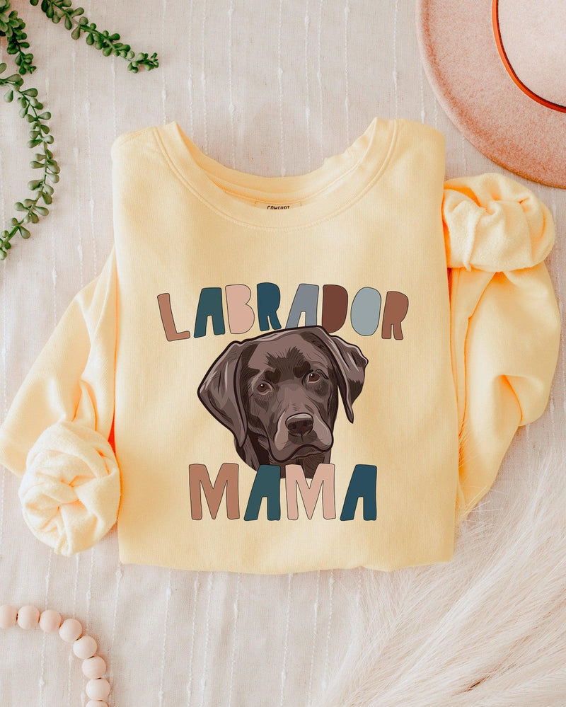 Chocolate Labrador Retriever Dog Mom Garment Dyed Comfort Colors Sweatshirt (Color)