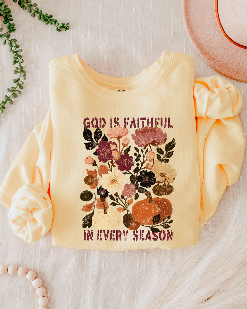 God is faithful Fall Autumn Season Thanksgiving day 100% cotton Garment Dyed Comfort Colors Sweatshirt