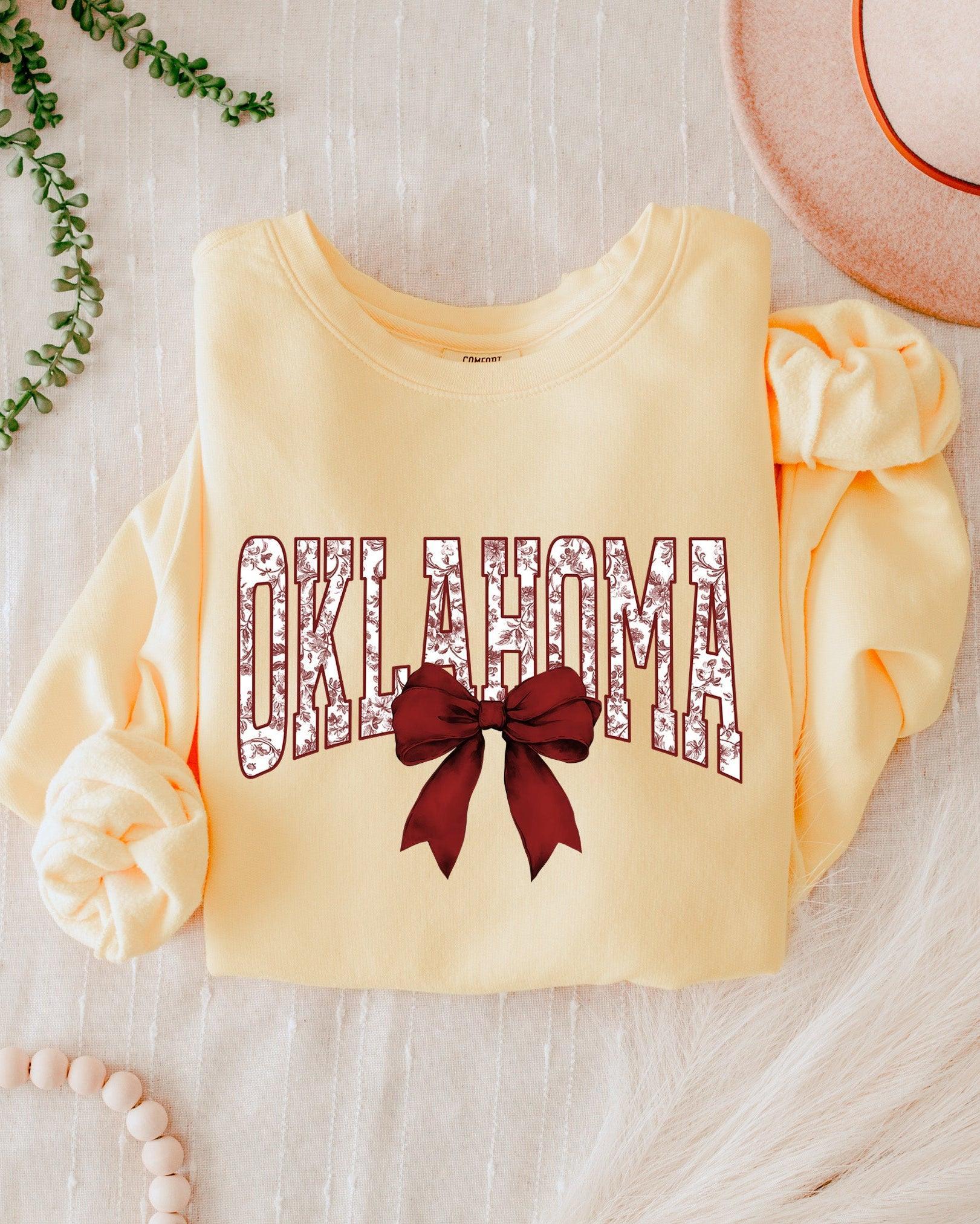 Oklahoma State USA City College Garment Dyed Comfort Colors Sweatshirt (Ribbon)