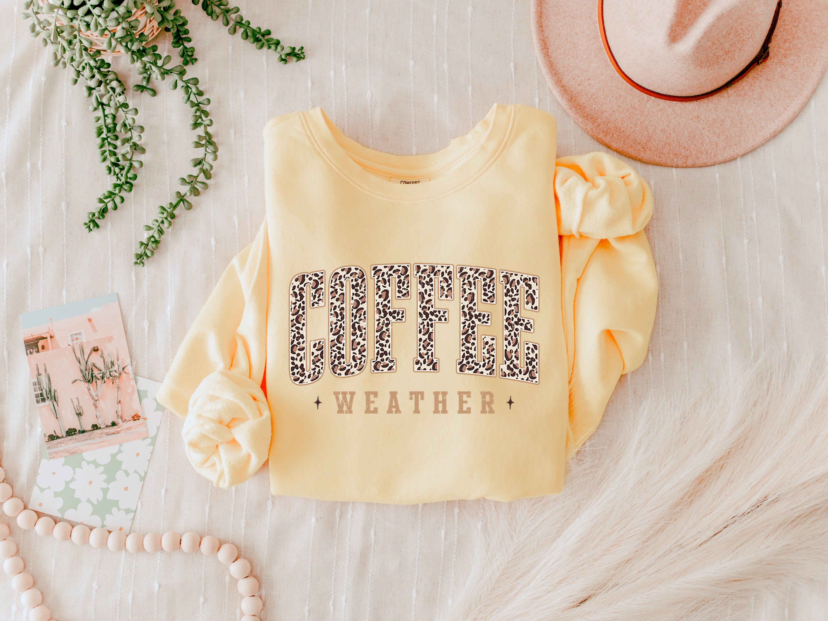 Coffee Season Fall Autumn Thanksgiving day Inspirational Garment Dyed Comfort Colors Sweatshirt