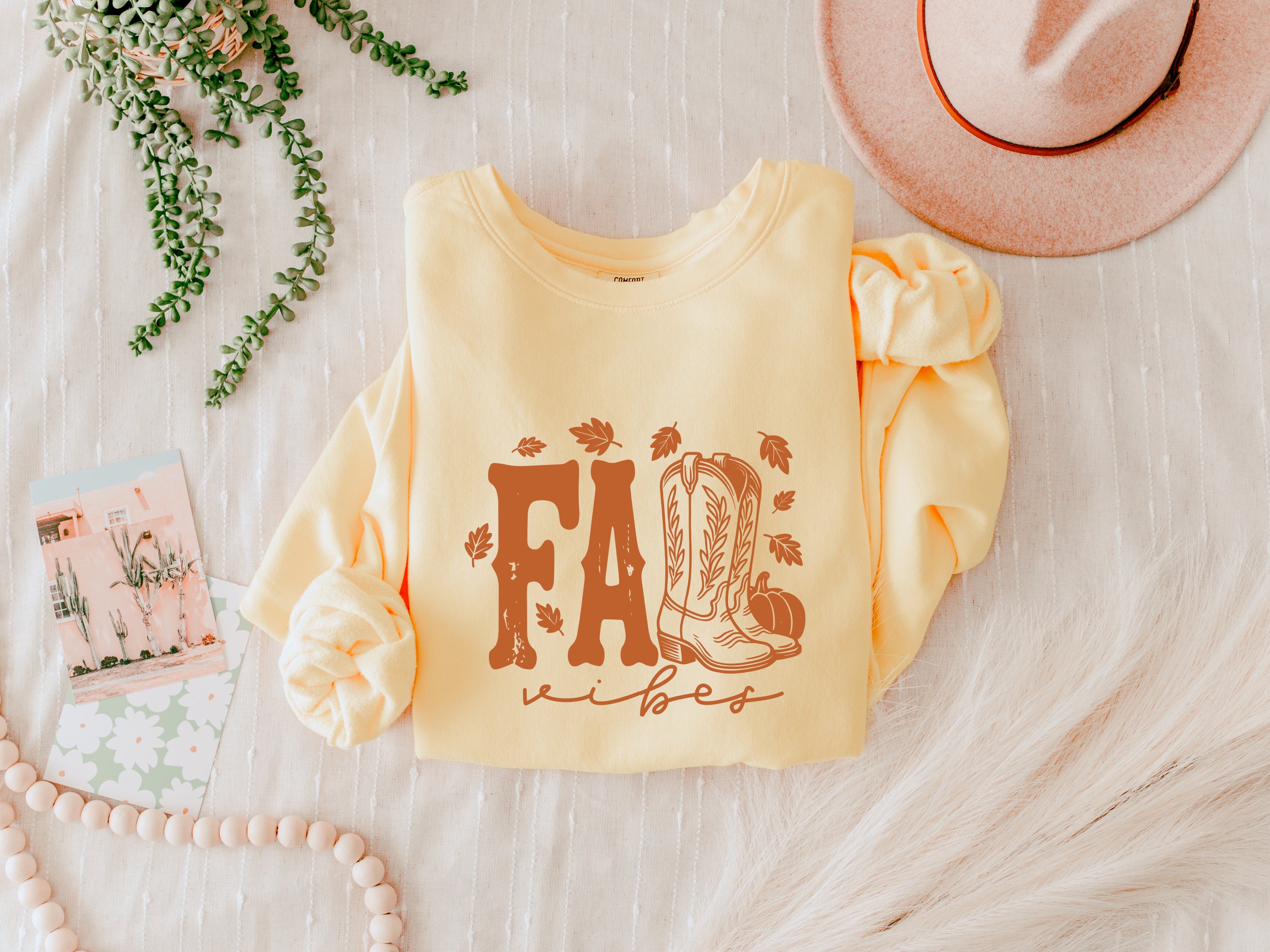 Fall Western Boots Autumn Season Thanksgiving day 100% cotton Garment Dyed Comfort Colors Sweatshirt