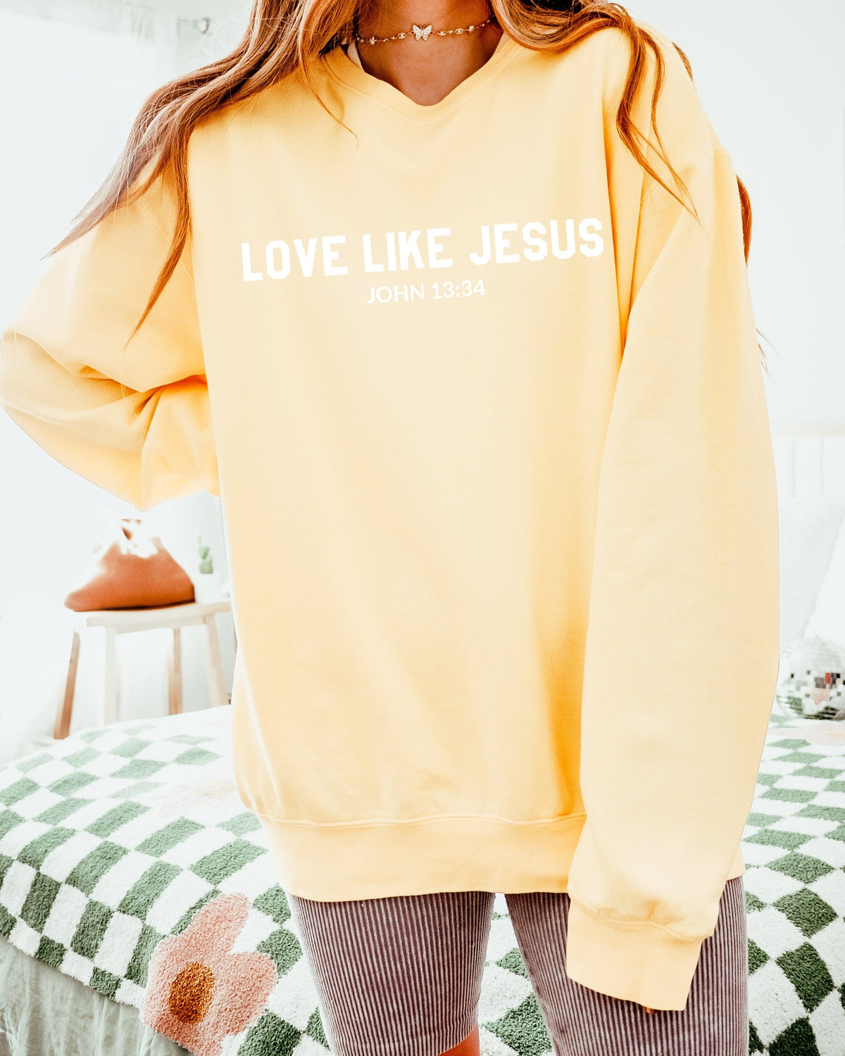 Love Like Jesus Christian Comfort Colors Sweatshirt, Bible Faith Gift