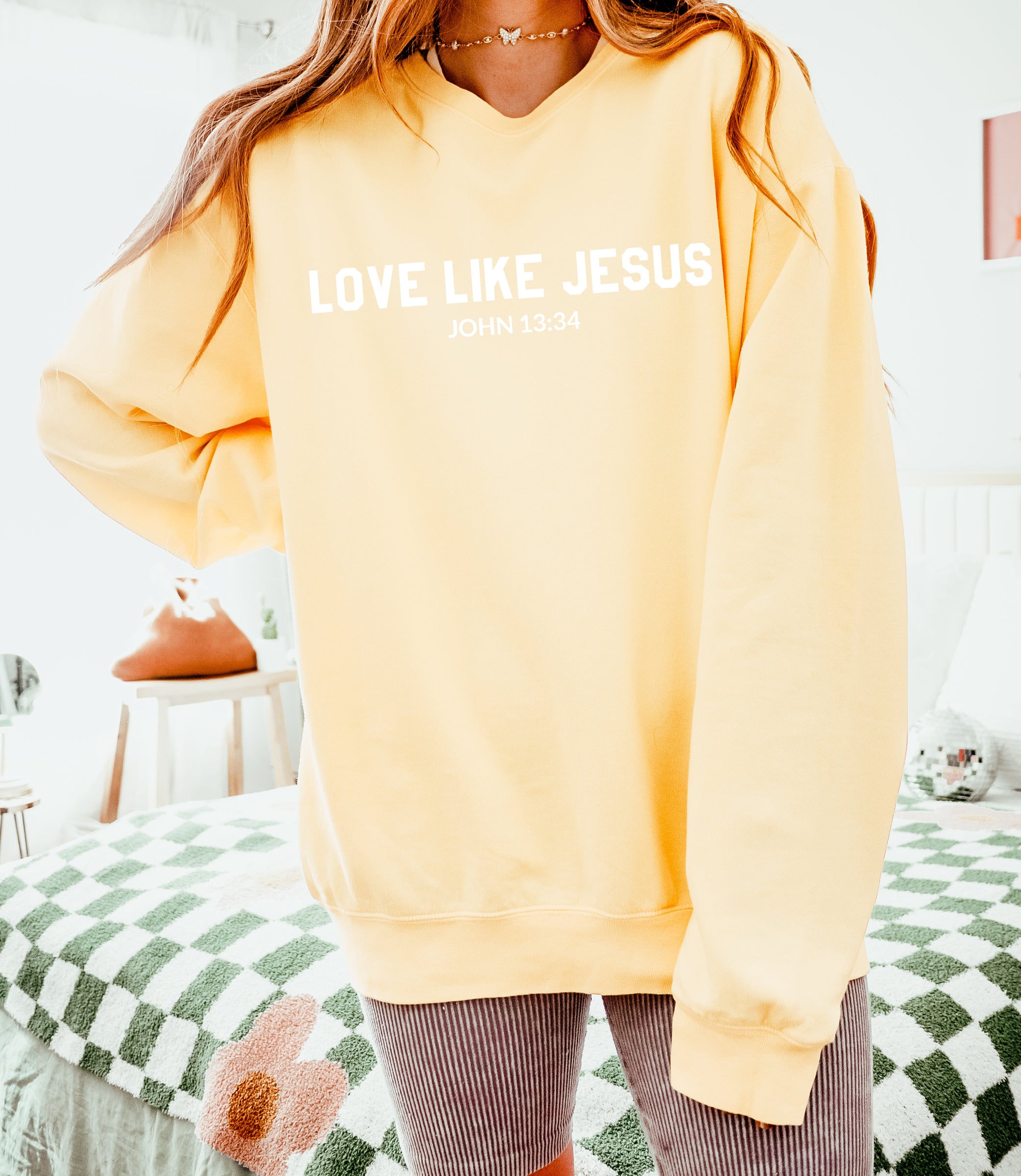 Love Like Jesus Christian Garment Dyed Comfort Colors Sweatshirt