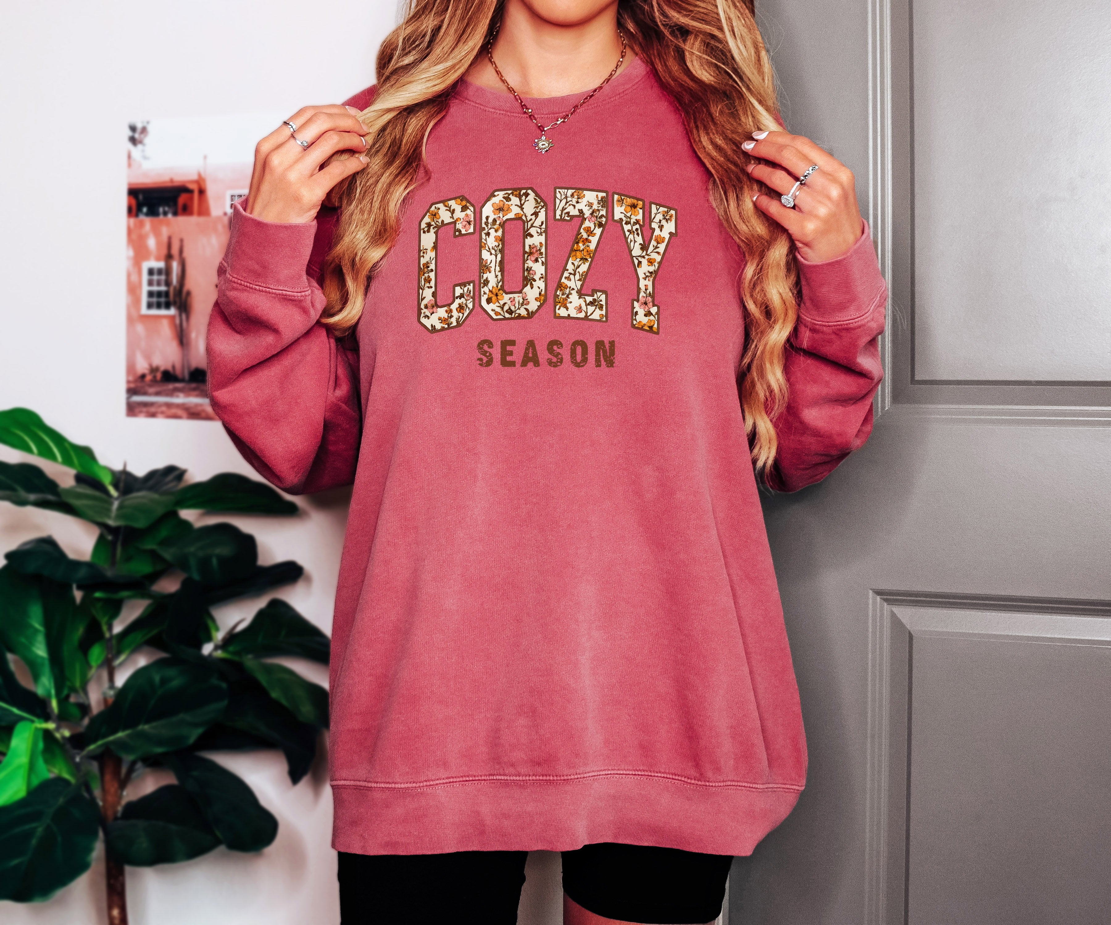 Cozy Season Fall Autumn Pumpkin Thanksgiving day Inspirational Garment Dyed Comfort Colors Sweatshirt